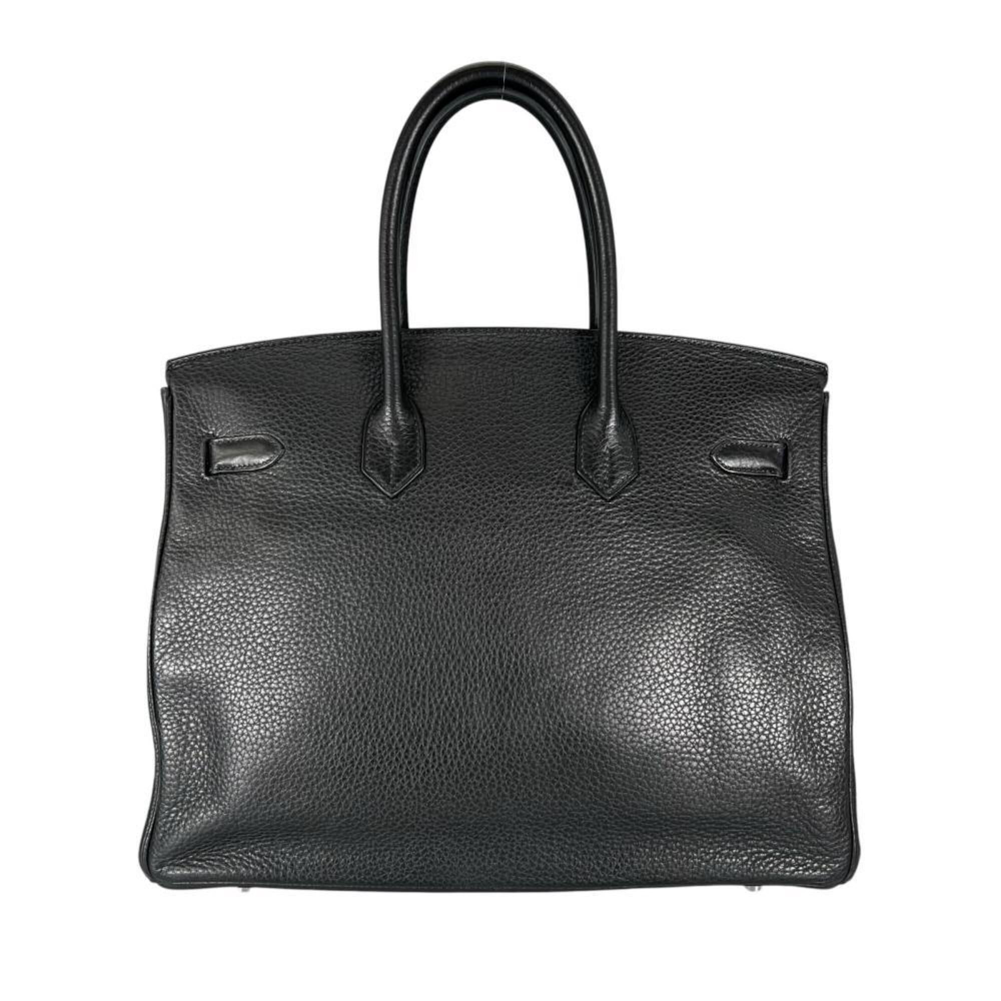 Hermes Black Taurillon Clemence Leather Handbag (Pre-Owned)