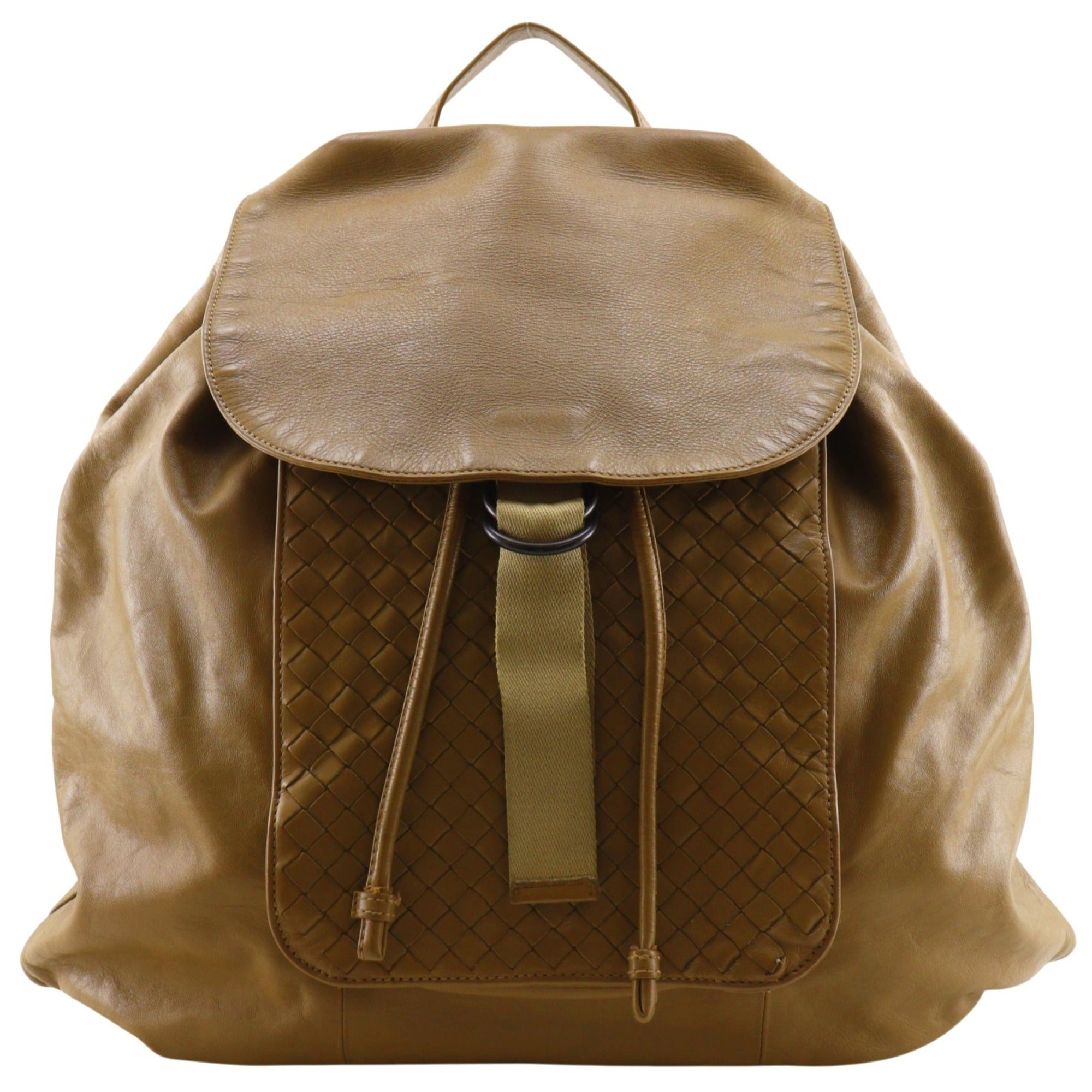Bottega Veneta Intrecciato Beige Leather Backpack (Pre-Owned)