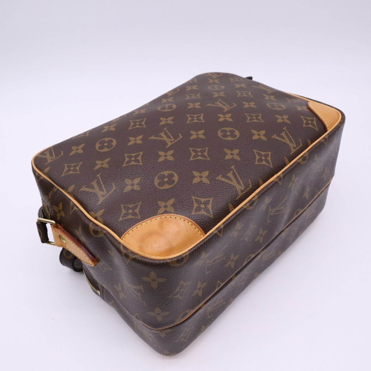 Louis Vuitton Monogram Beige Brown Coated Canvas Leather Shoulder Bag (Pre-Owned)