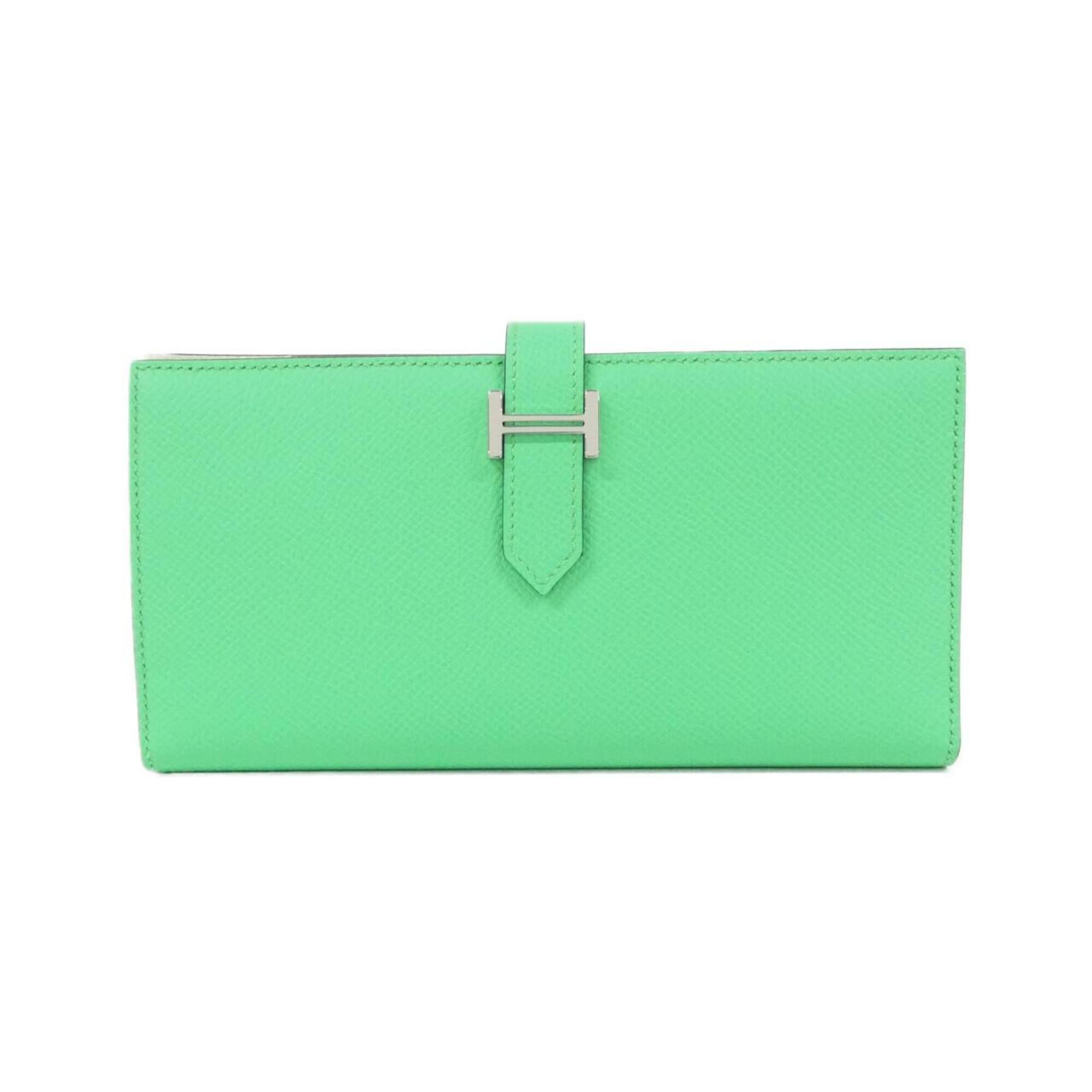 Hermes Green Epsom Leather Long Wallet (Bi-Fold) (Pre-Owned)