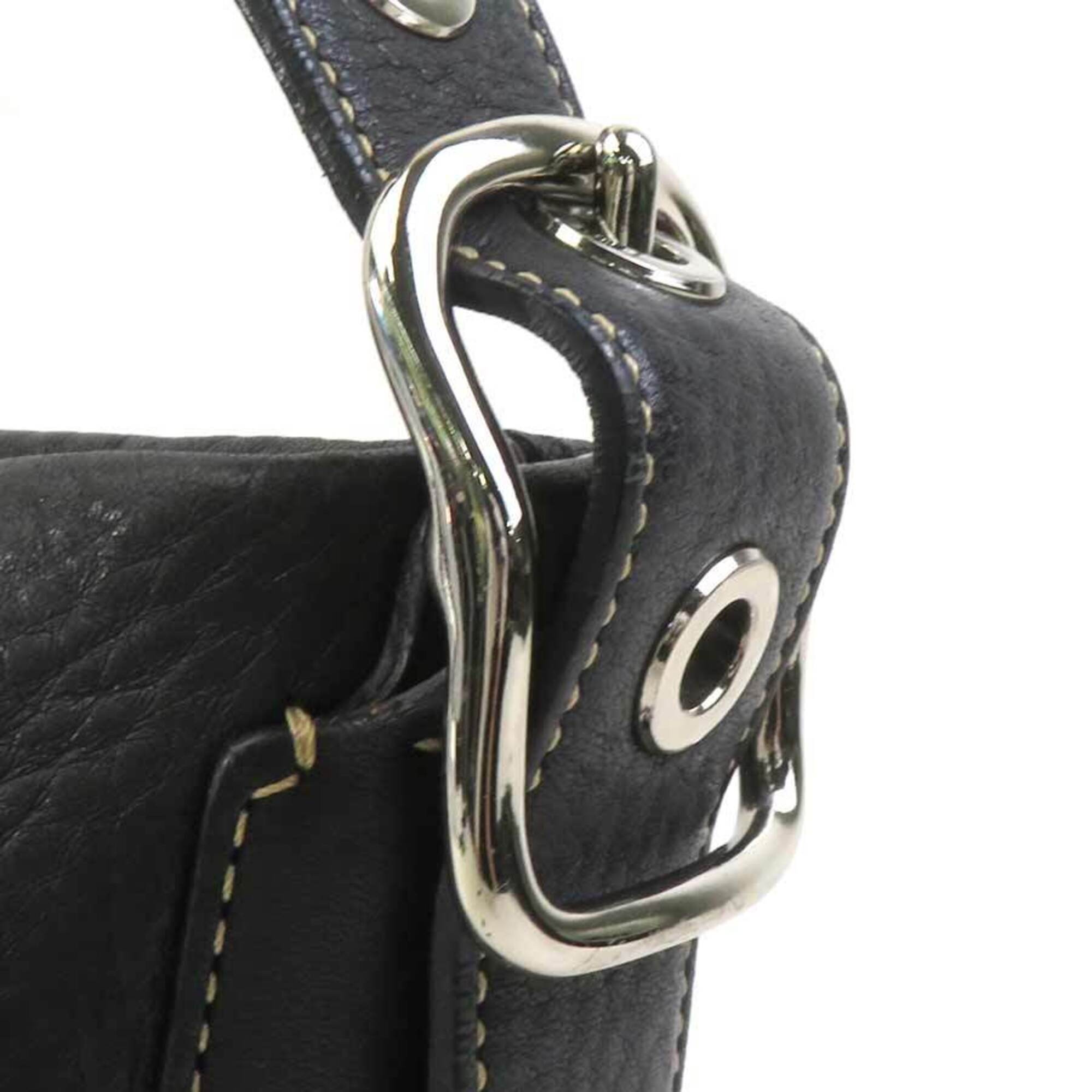 Coach Black Leather Handbag (Pre-Owned)