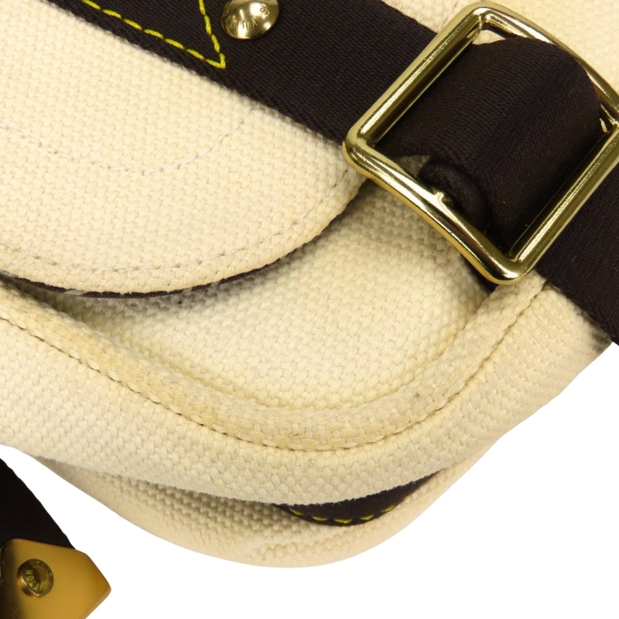 Louis Vuitton Brown Ecru Ivory Canvas Shoulder Bag (Pre-Owned)