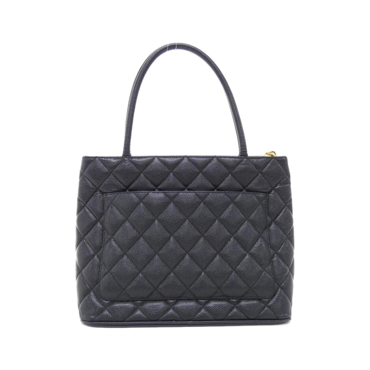 Chanel Black Grained Calfskin Handbag (Pre-Owned)