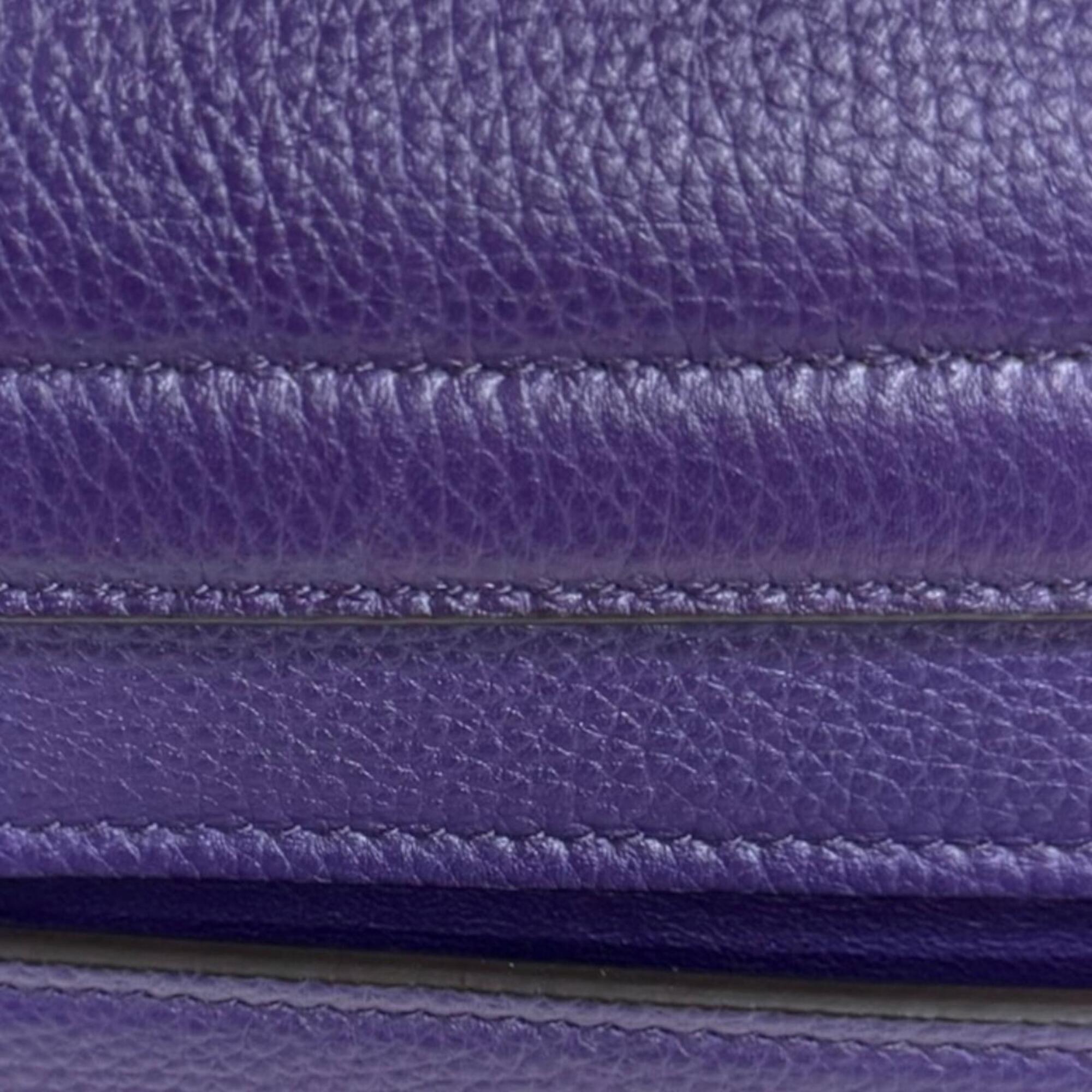 Salvatore Ferragamo Purple Leather Shoulder Bag (Pre-Owned)