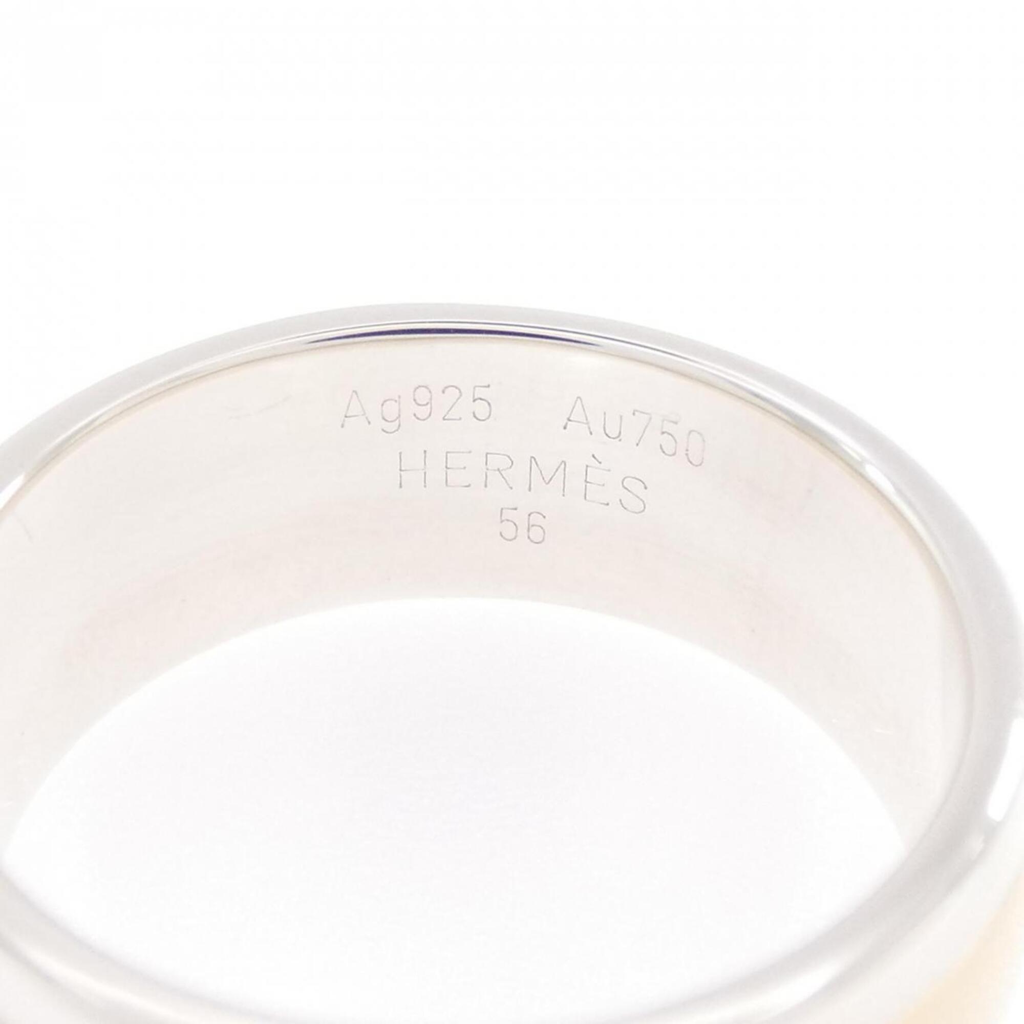Hermes Yellow Gold (18K) Silver 925 Band Ring (Pre-Owned)