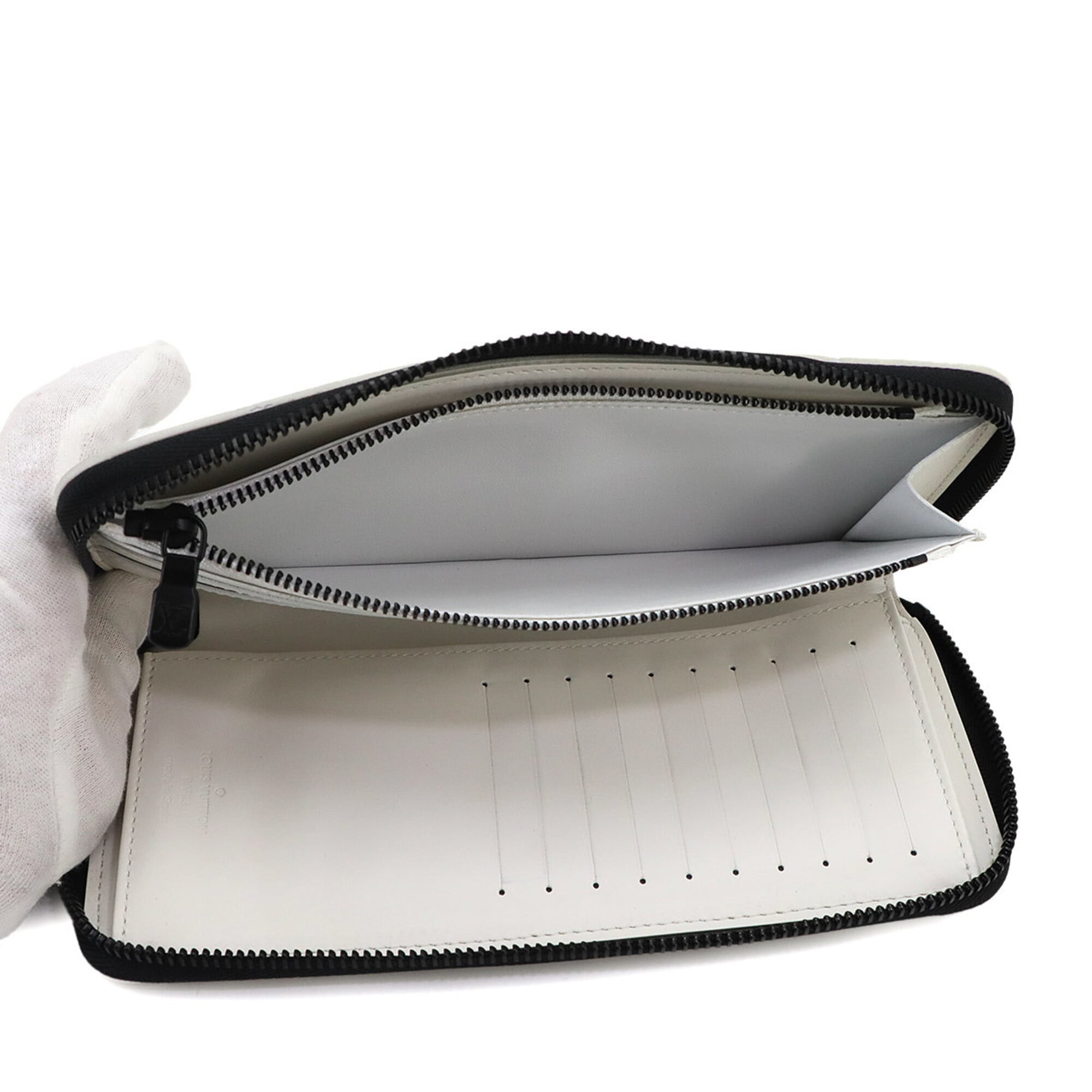 Louis Vuitton Black Monogram Navy White Monogram Shadow Long Wallet (Bi-Fold) (Pre-Owned)