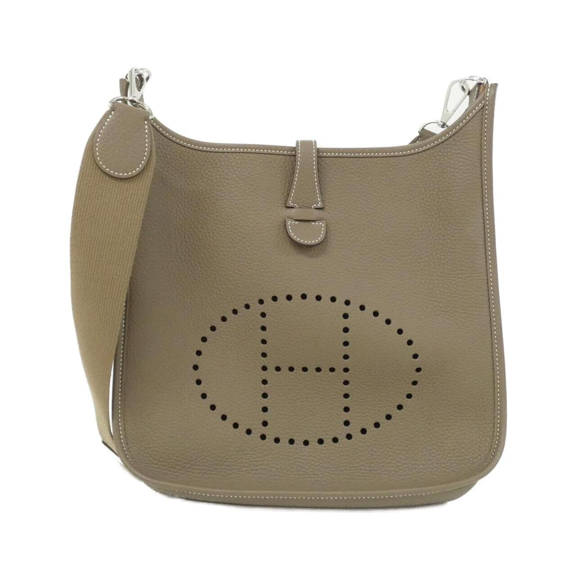 Hermes Etoupe Gray Taurillon Clemence Leather Shoulder Bag (Pre-Owned)