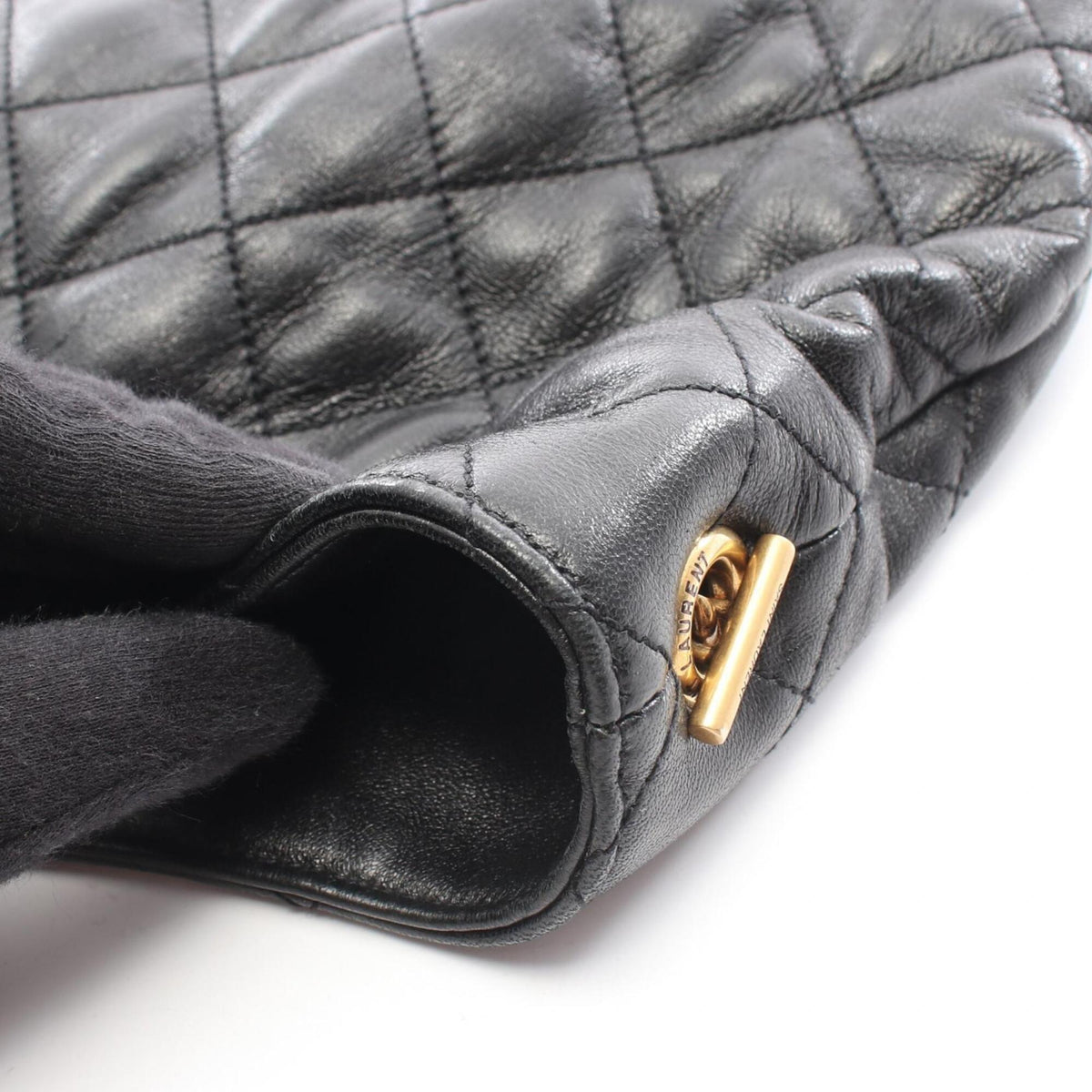 Yves Saint Laurent Black Leather Handbag Tote Bag (Pre-Owned)
