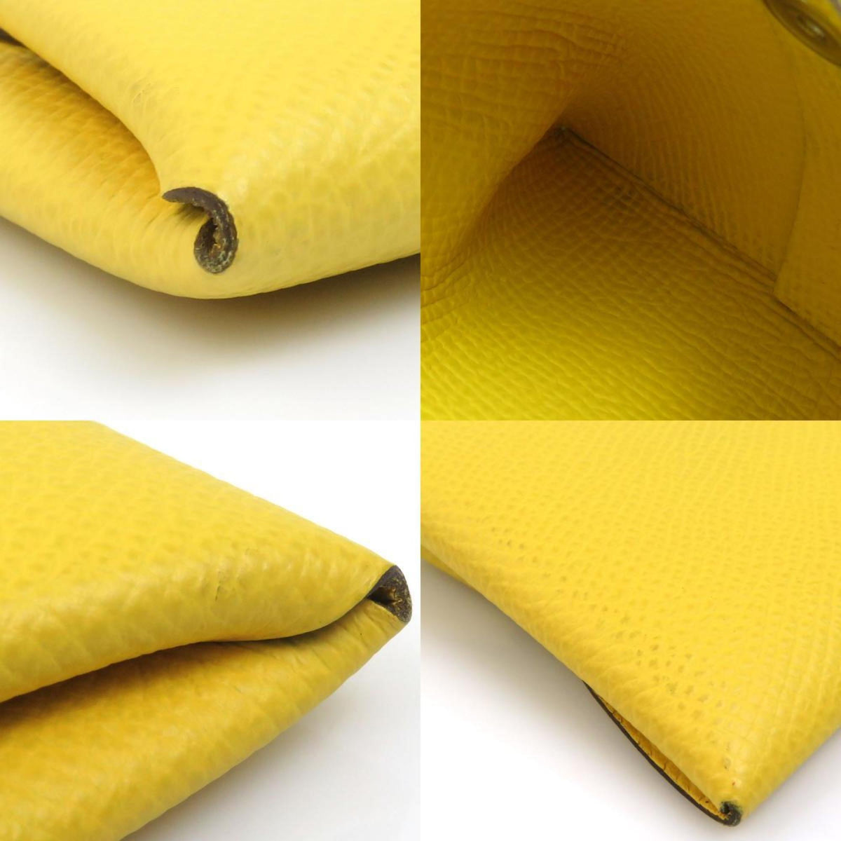 Hermes Yellow Leather Coin Purse/Coin Case (Pre-Owned)