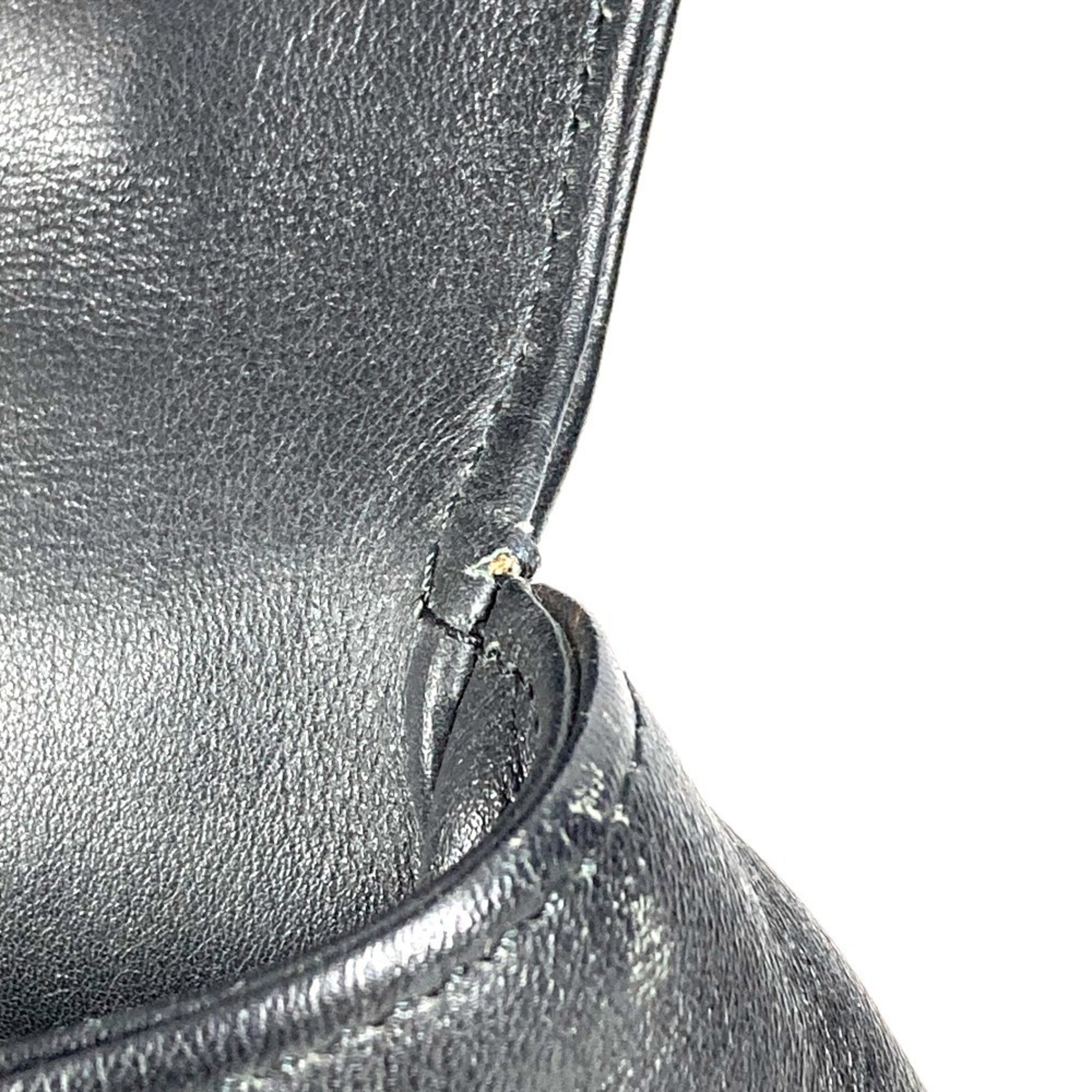 Cartier Panthère Black Leather Handbag Tote Bag (Pre-Owned)