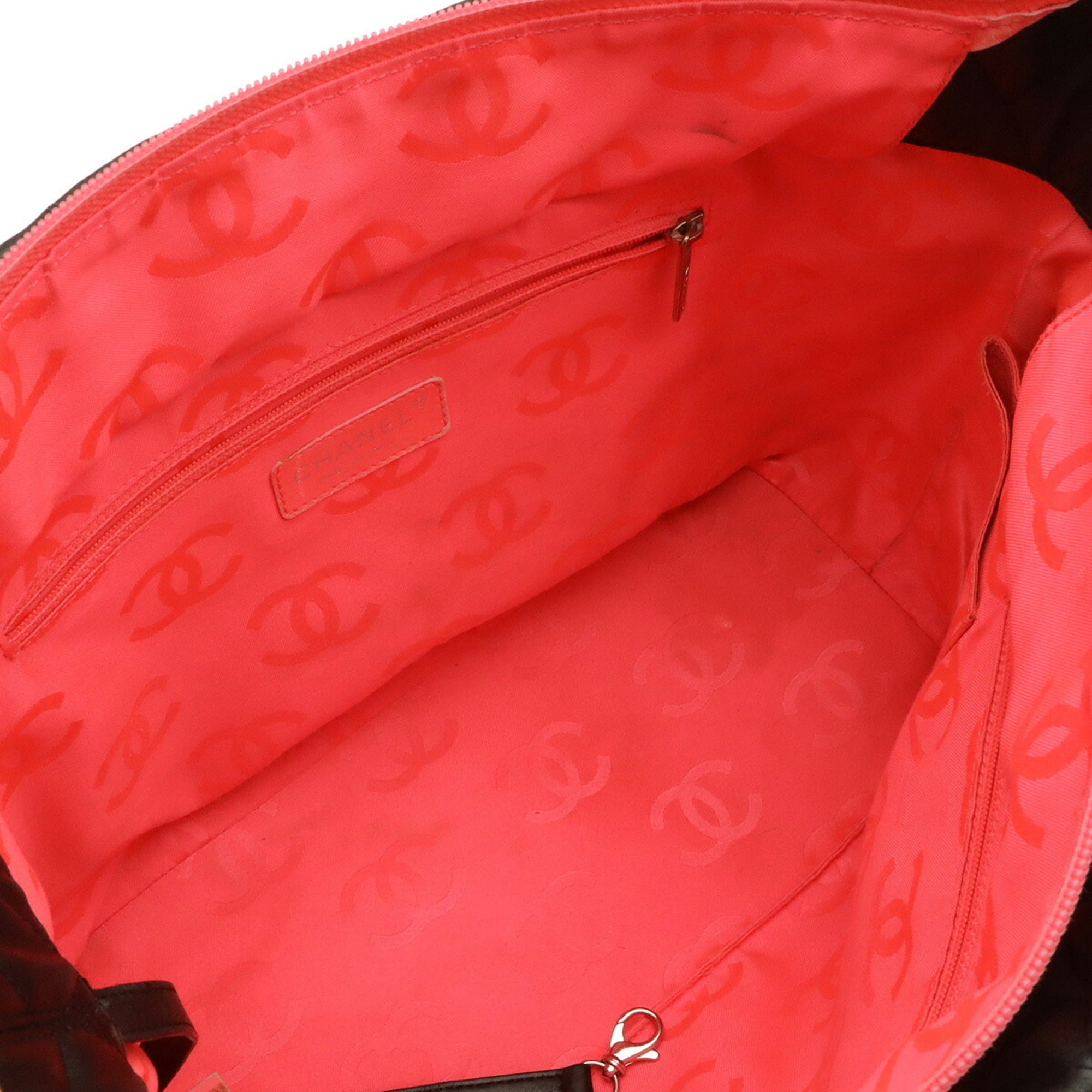 Chanel Black Pink Cambon Ligne Shoulder Bag Tote Bag (Pre-Owned)