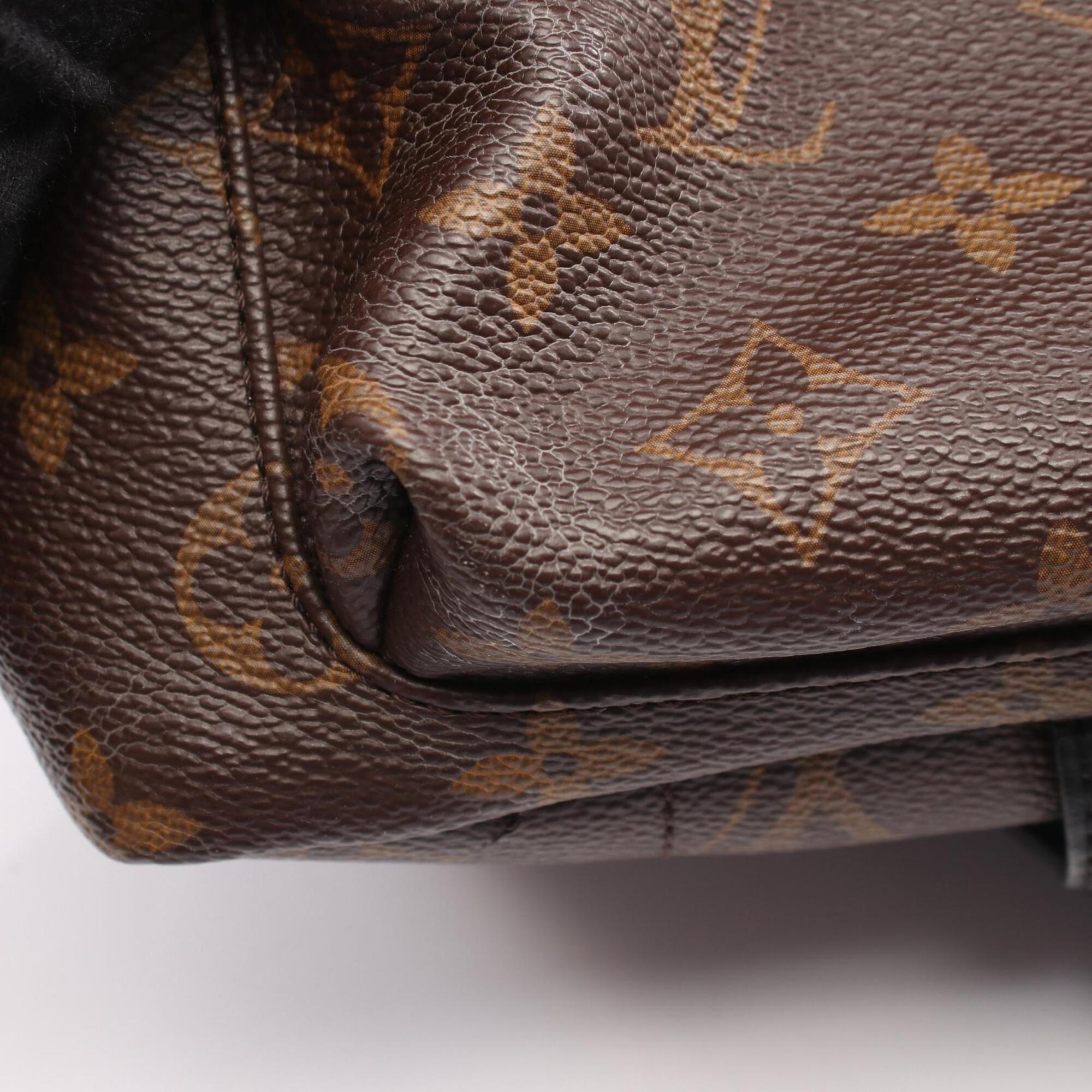 Louis Vuitton Black Brown Coated Canvas Leather Backpack Handbag (Pre-Owned)