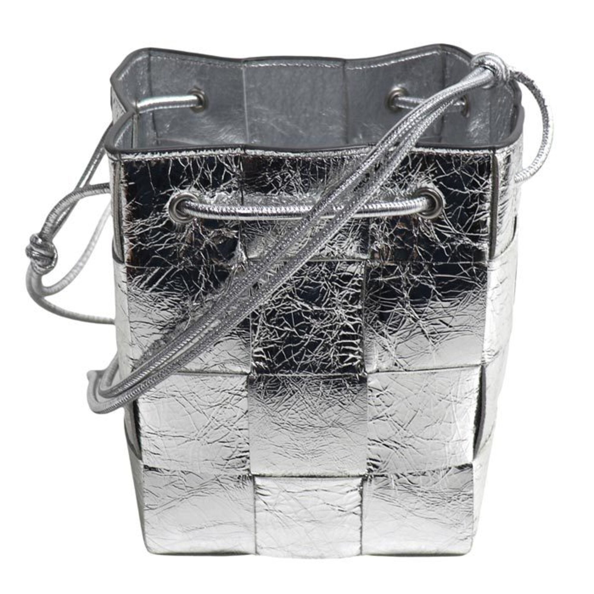 Bottega Veneta Silver Leather Shoulder Bag (Pre-Owned)