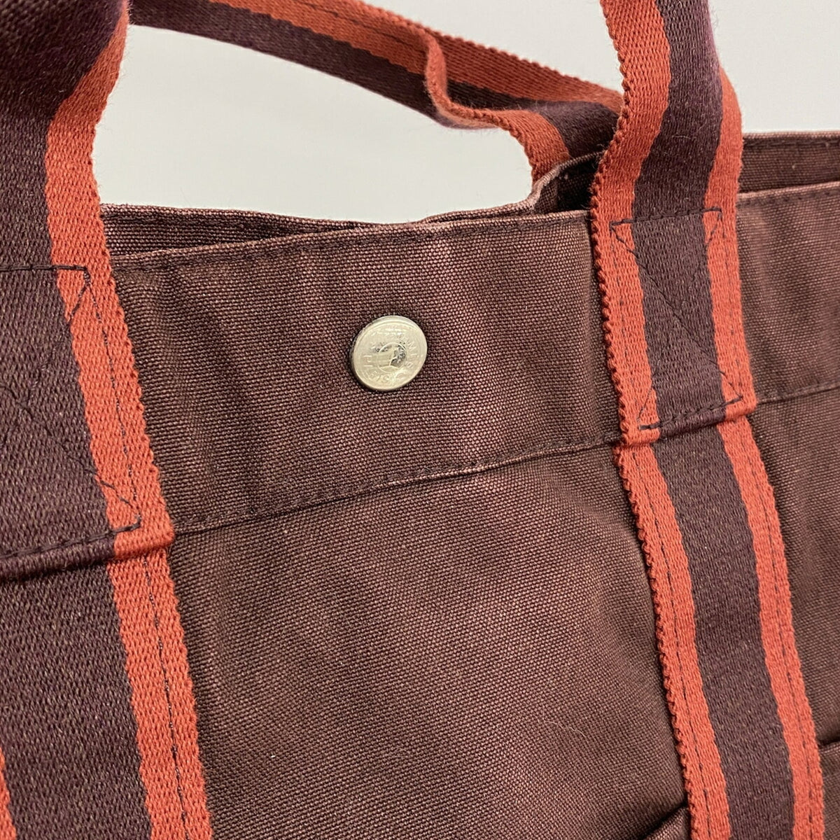 Hermes Brown Canvas Tote Bag (Pre-Owned)