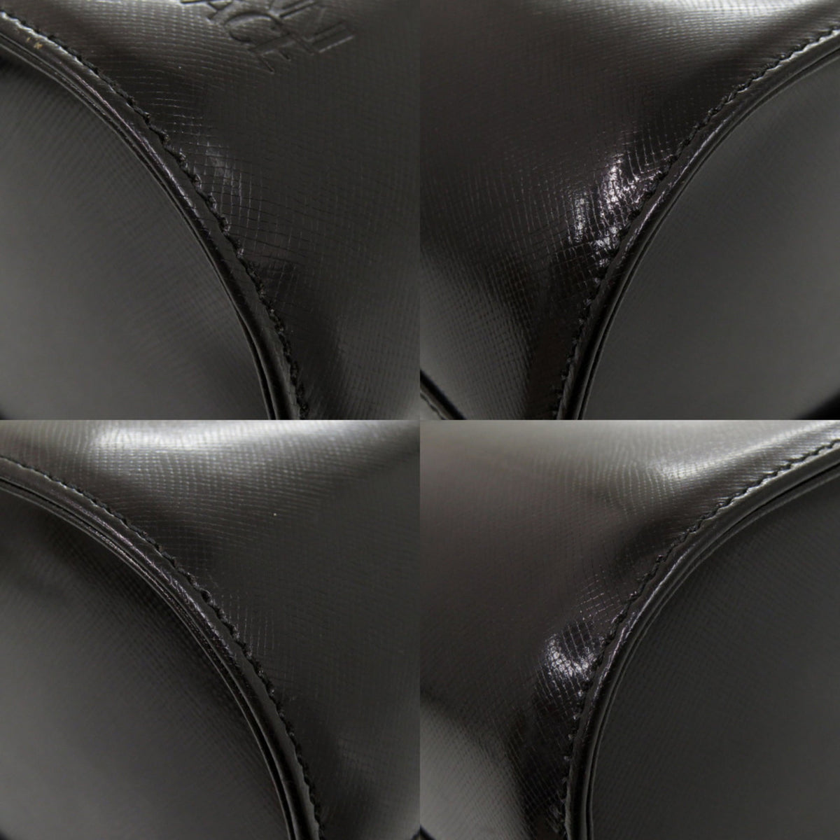 Versace Black Leather Handbag Vanity Bag (Pre-Owned)