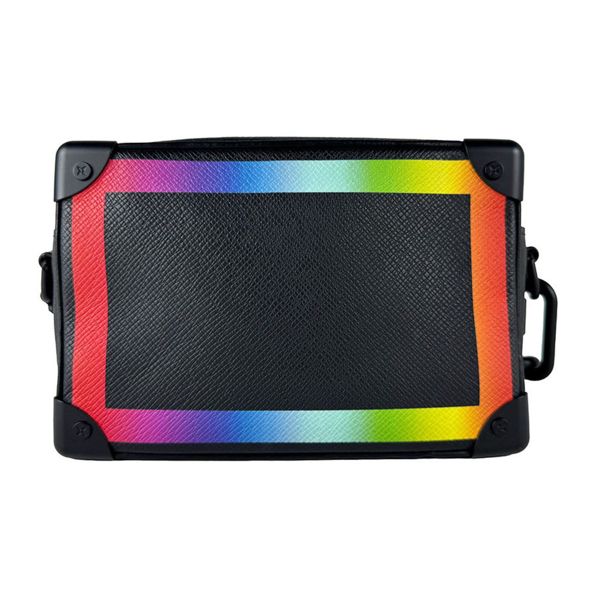 Louis Vuitton Black Multi-Color Taiga Leather Shoulder Bag (Pre-Owned)