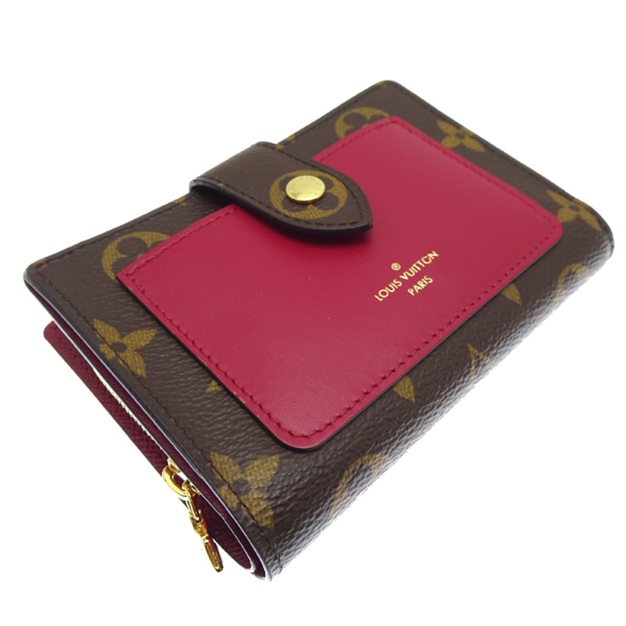 Louis Vuitton Brown Fuchsia Pink Monogram Monogram Leather Wallet (Bi-Fold) (Pre-Owned)