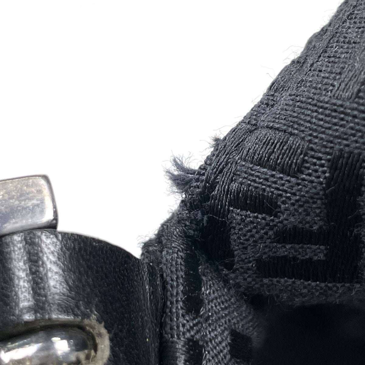 Fendi Black Canvas Leather Shoulder Bag (Pre-Owned)