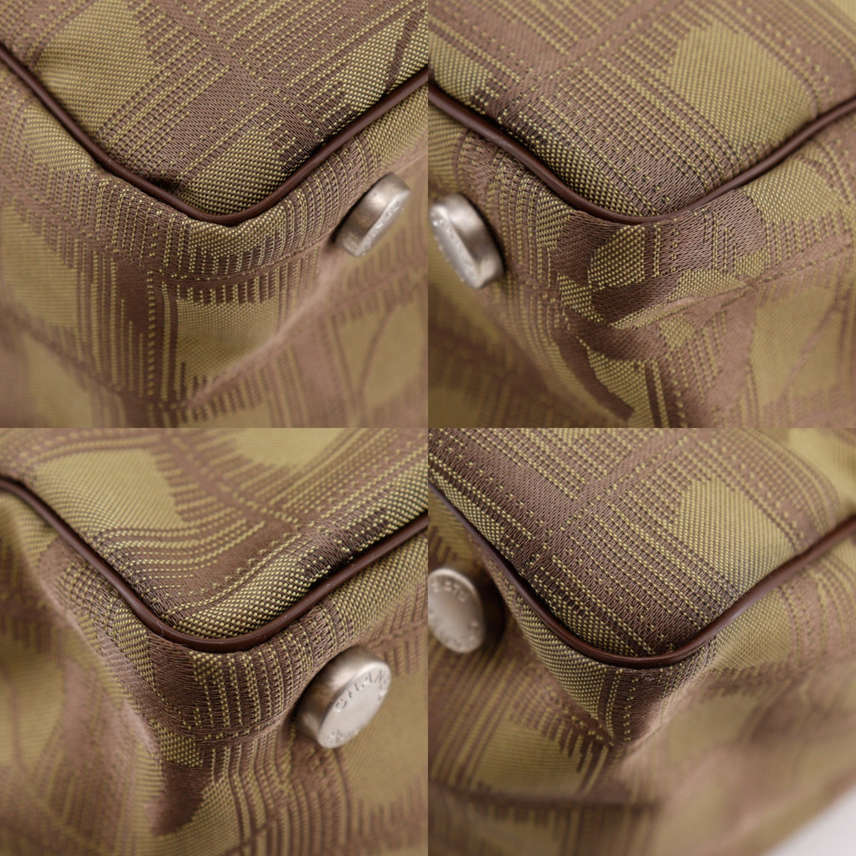 Chanel Khaki Nylon Canvas Tote Bag (Pre-Owned)