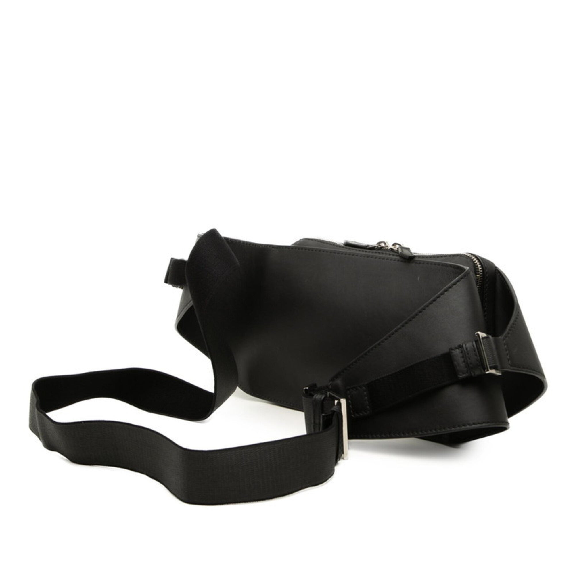 Balenciaga Black Leather Fanny Pack Sling Bag (Pre-Owned)