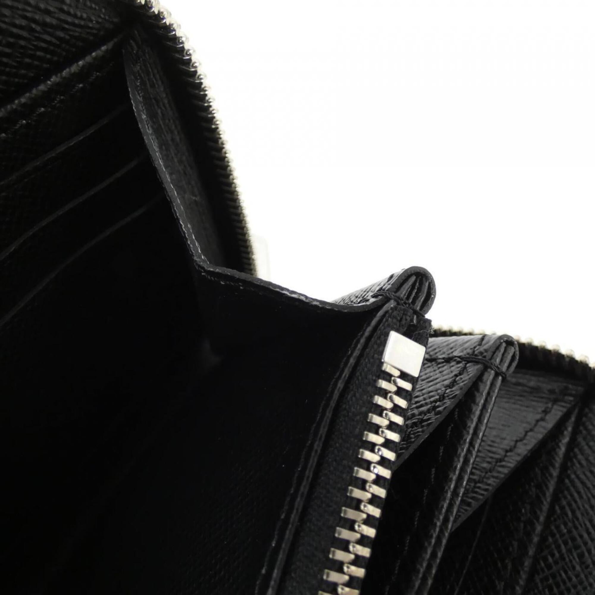 Louis Vuitton Black Leather Long Wallet (Bi-Fold) (Pre-Owned)
