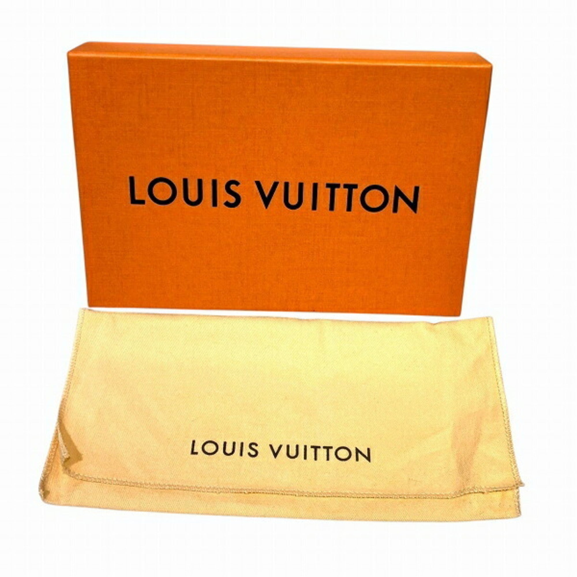 Louis Vuitton Noir Leather Long Wallet (Bi-Fold) (Pre-Owned)