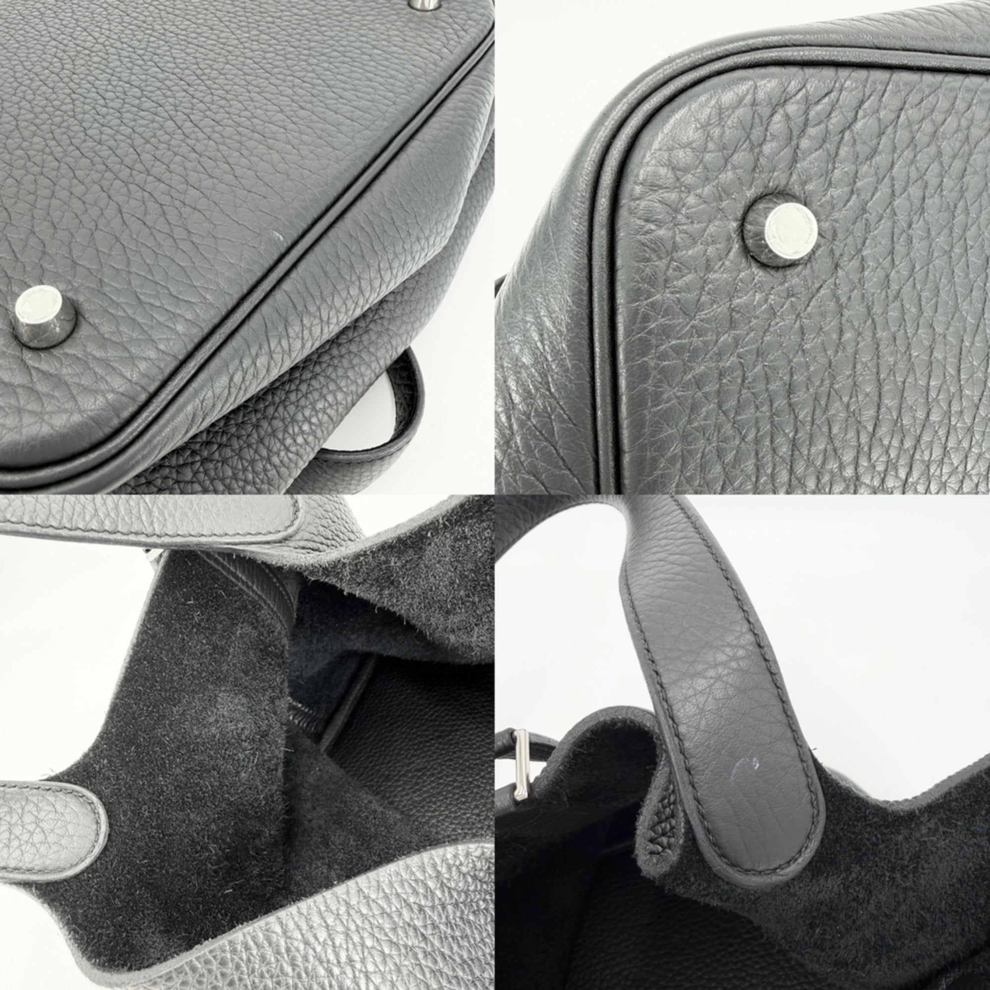 Hermes Black Leather Handbag (Pre-Owned)