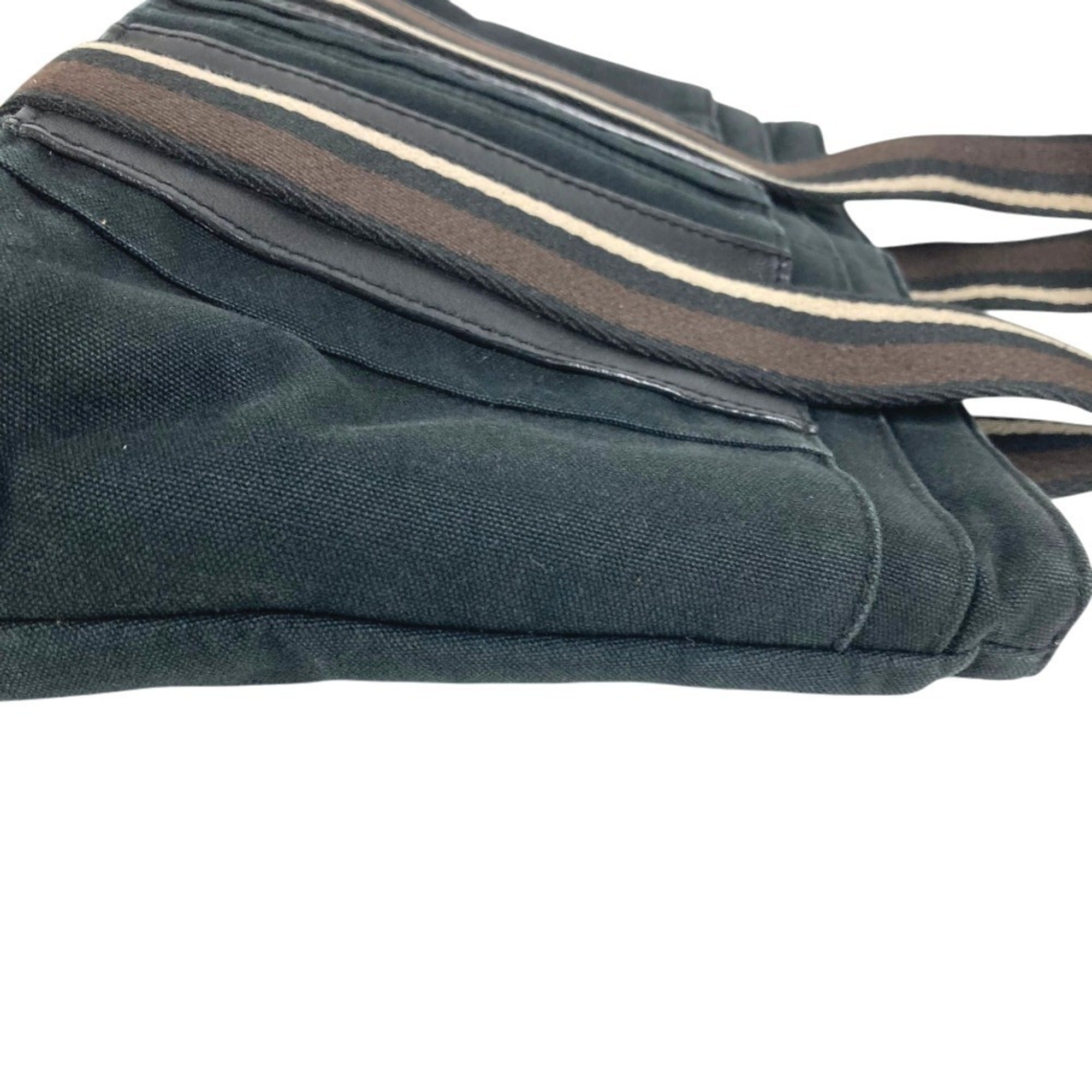 Hermes Black Canvas Handbag Tote Bag (Pre-Owned)