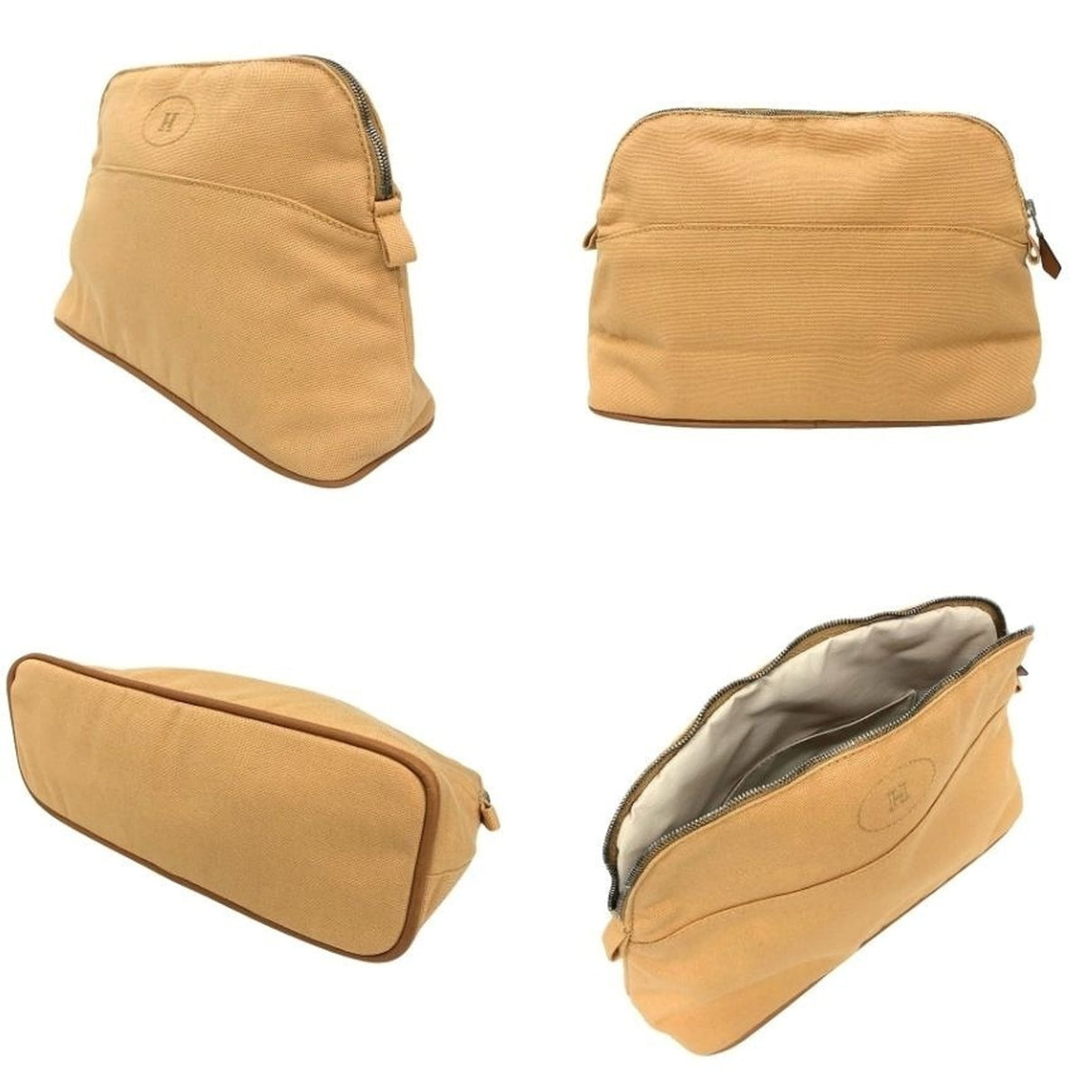 Hermes Beige Cotton Canvas Pouch (Pre-Owned)