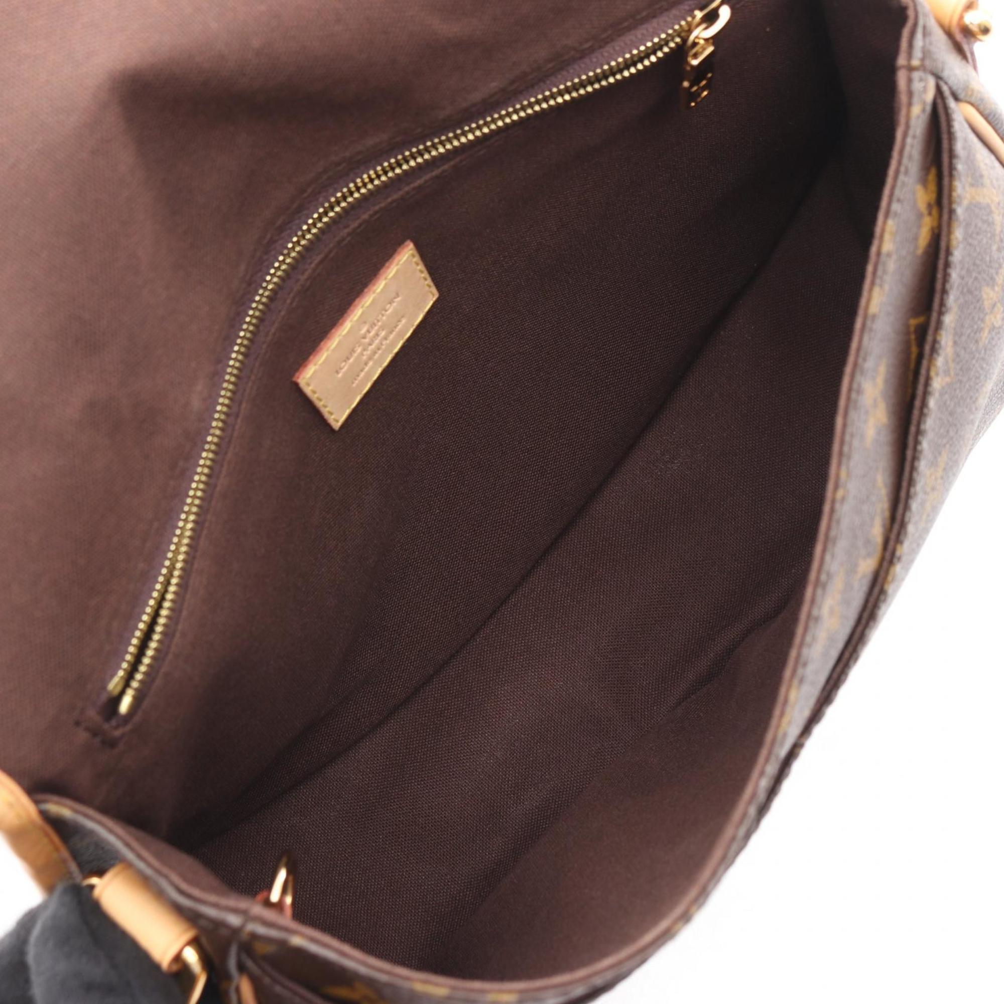 Louis Vuitton Brown Coated Canvas Leather Handbag Shoulder Bag (Pre-Owned)