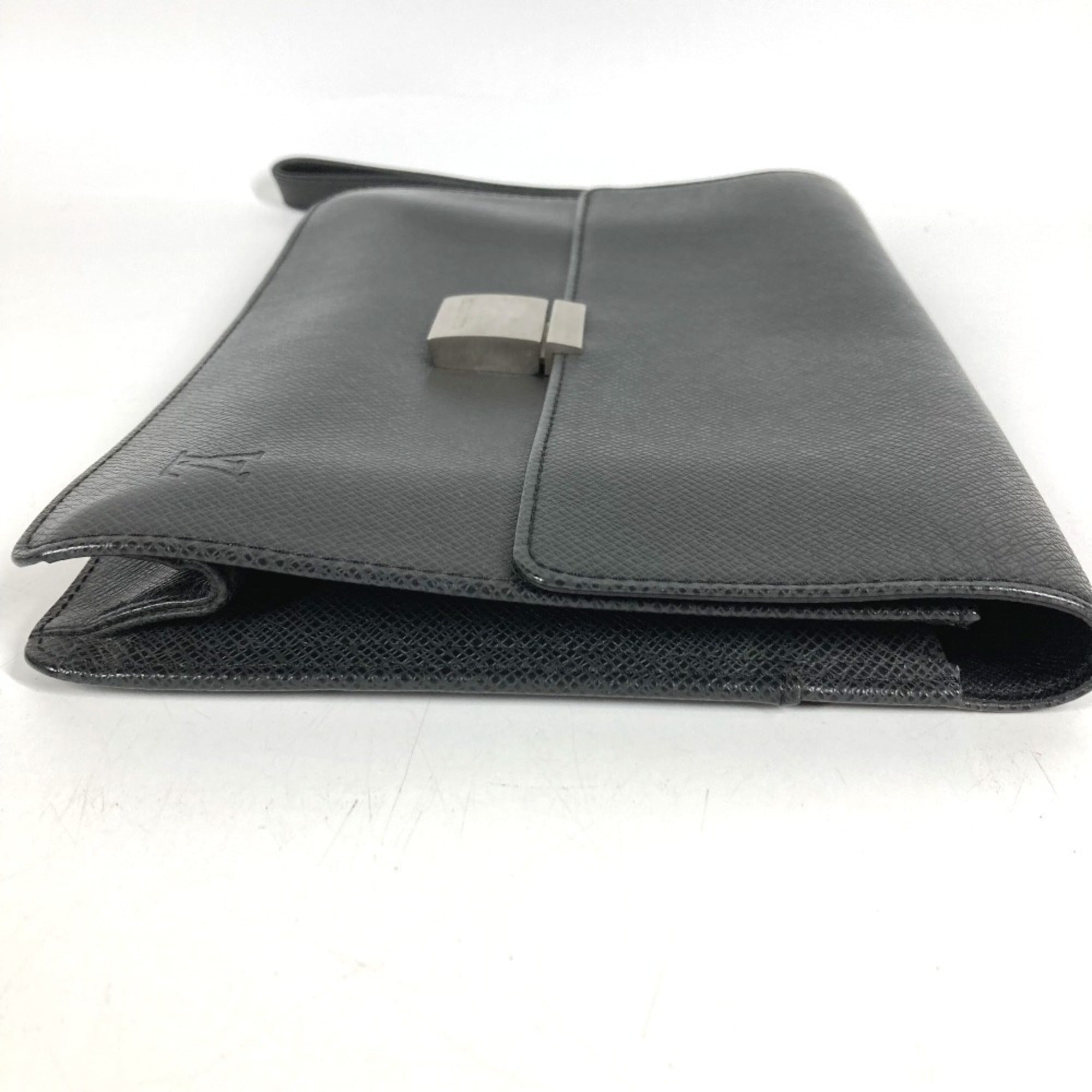 Louis Vuitton Ardoise Black Galle Taiga Leather Clutch Bag Handbag Pouch (Pre-Owned)