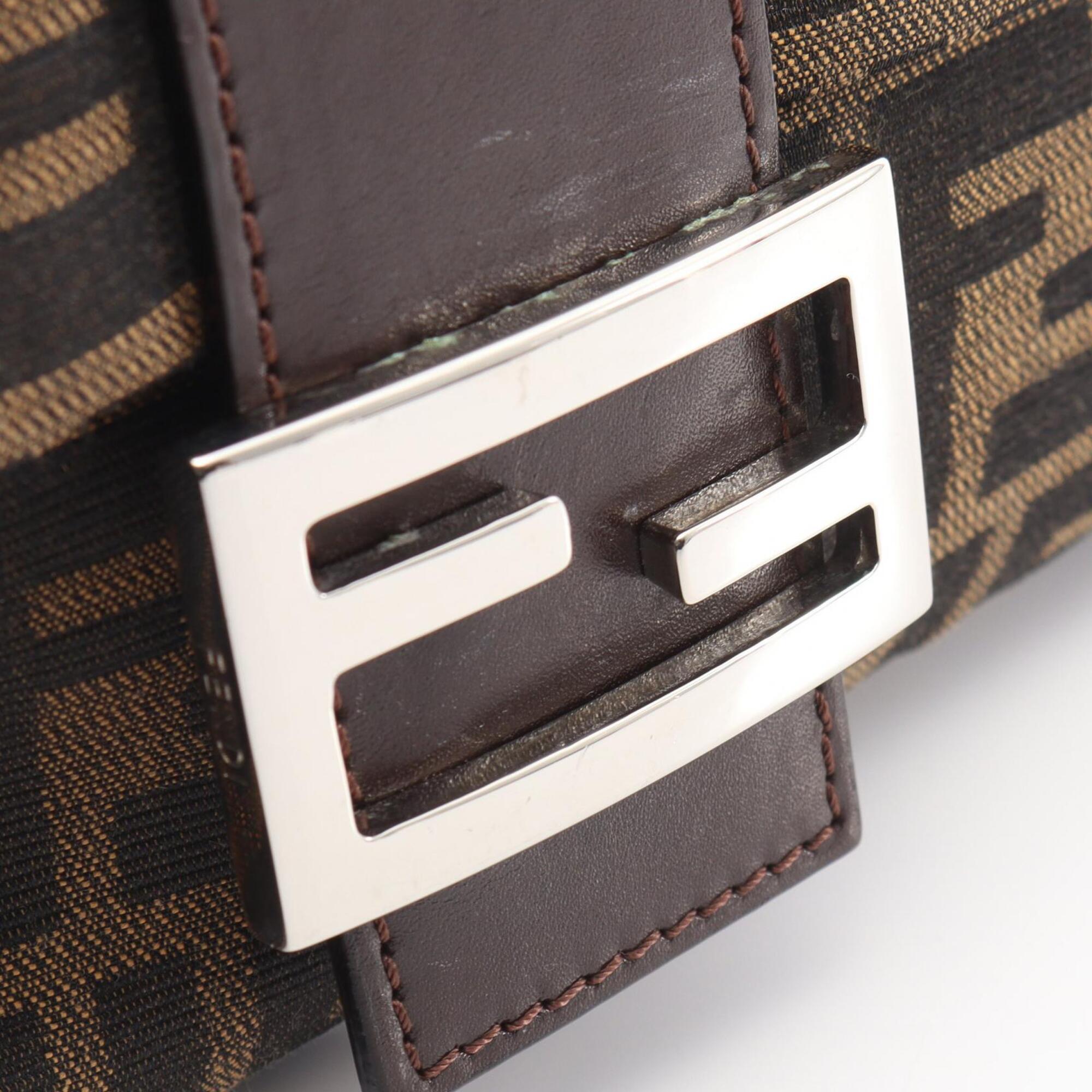 Fendi Brown Canvas Leather Handbag (Pre-Owned)