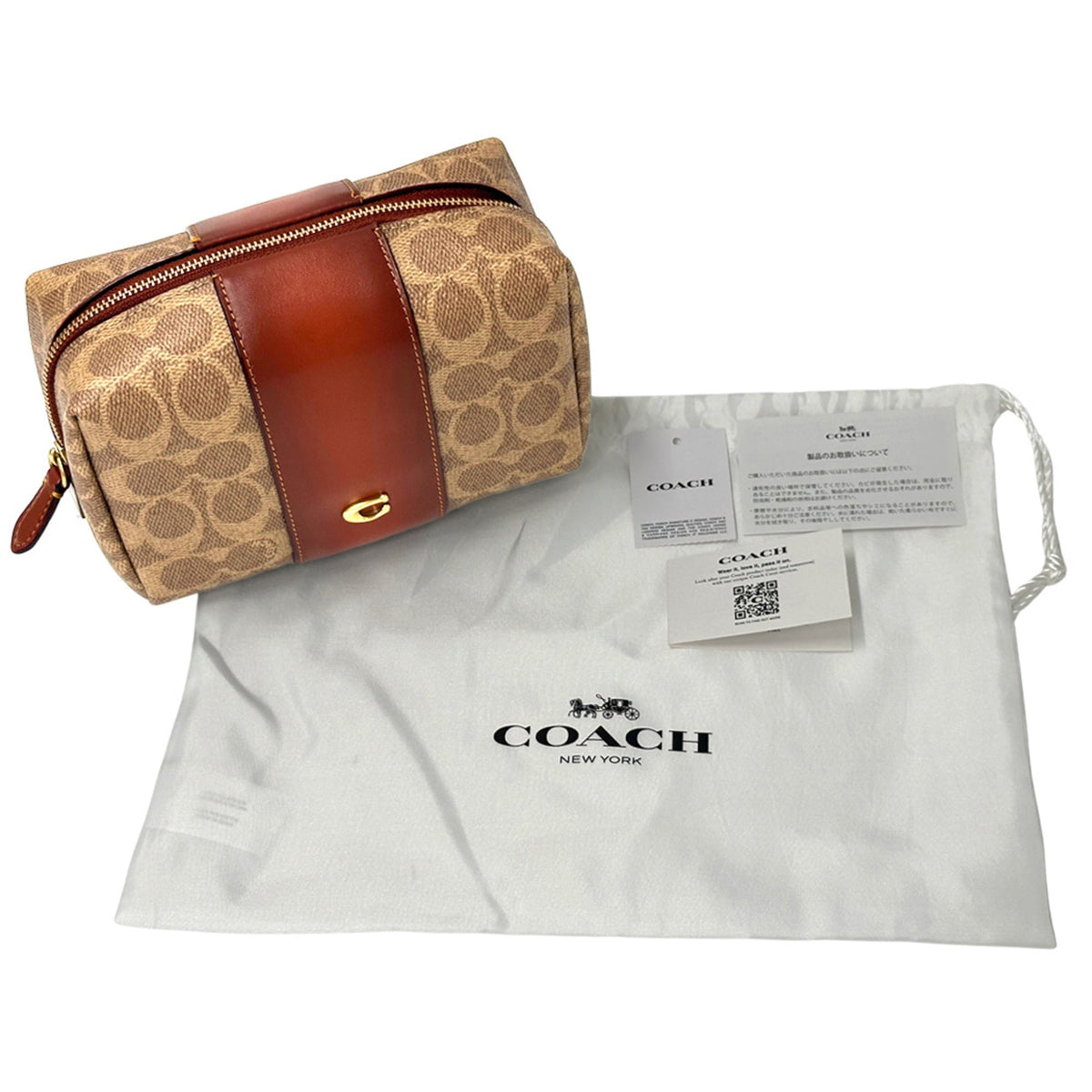 Coach Brown Pvc Handbag Pouch (Pre-Owned)