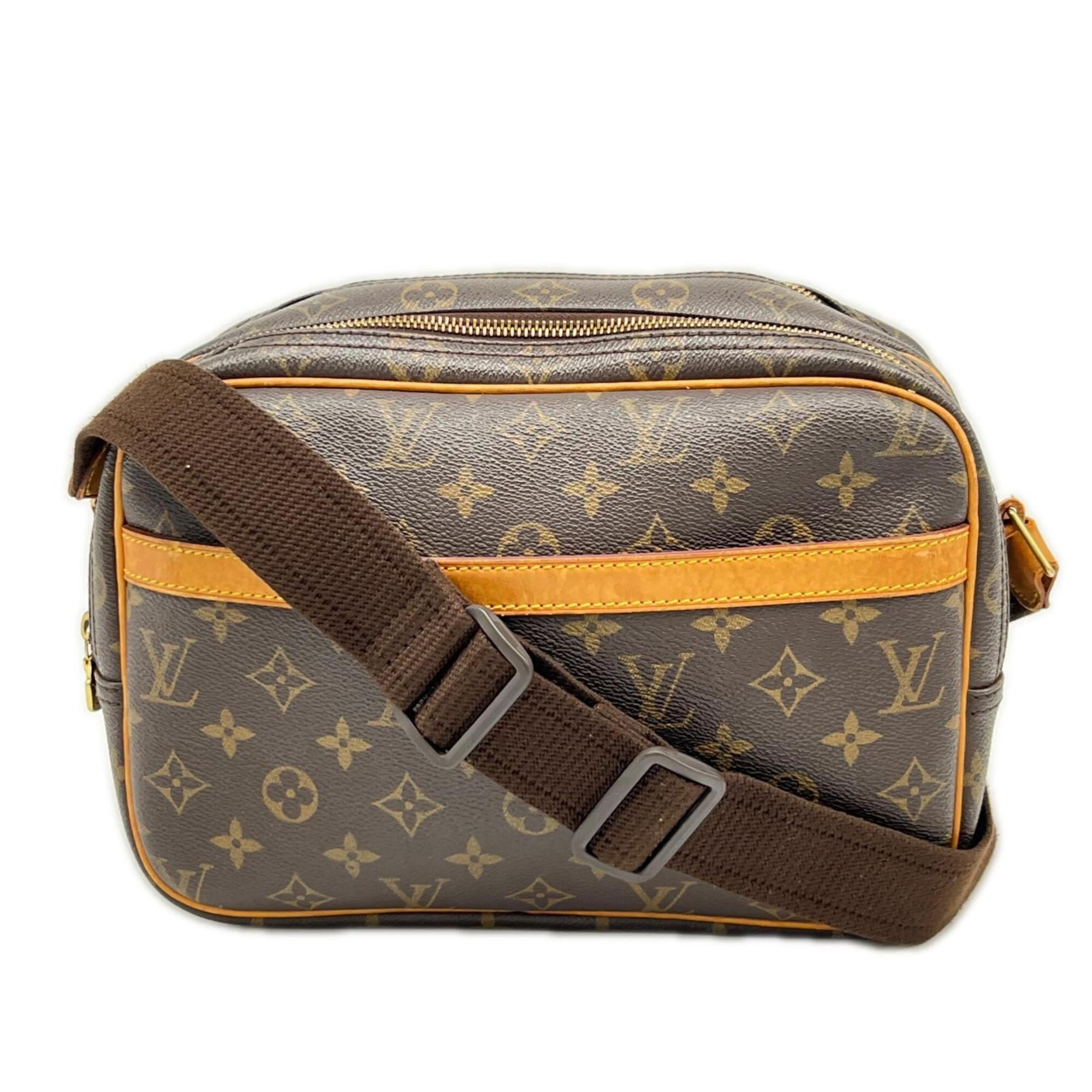 Louis Vuitton Monogram Beige Brown Coated Canvas Leather Shoulder Bag (Pre-Owned)