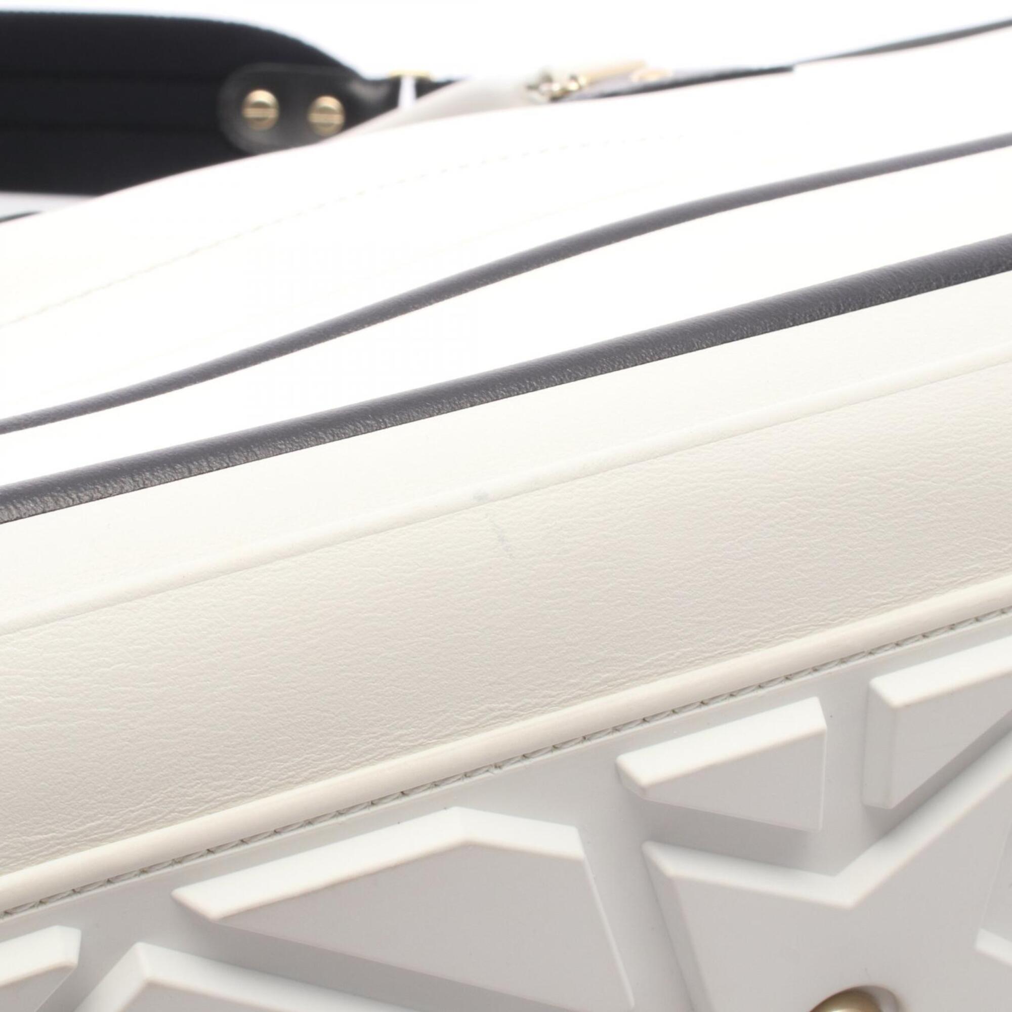 Christian Dior Black White Leather Handbag (Pre-Owned)