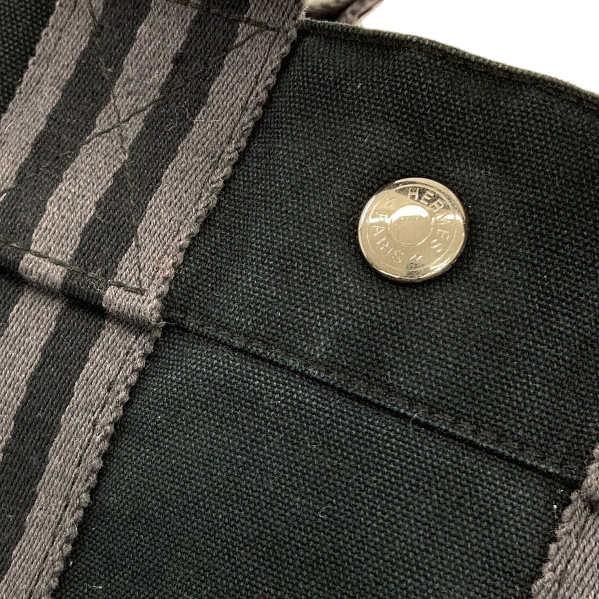 Hermes Black Canvas Tote Bag (Pre-Owned)