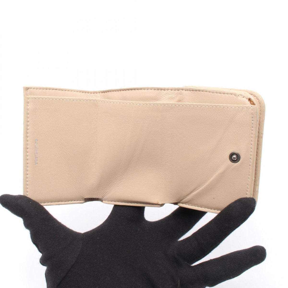 Balenciaga Beige Leather Wallet (Tri-Fold) (Pre-Owned)