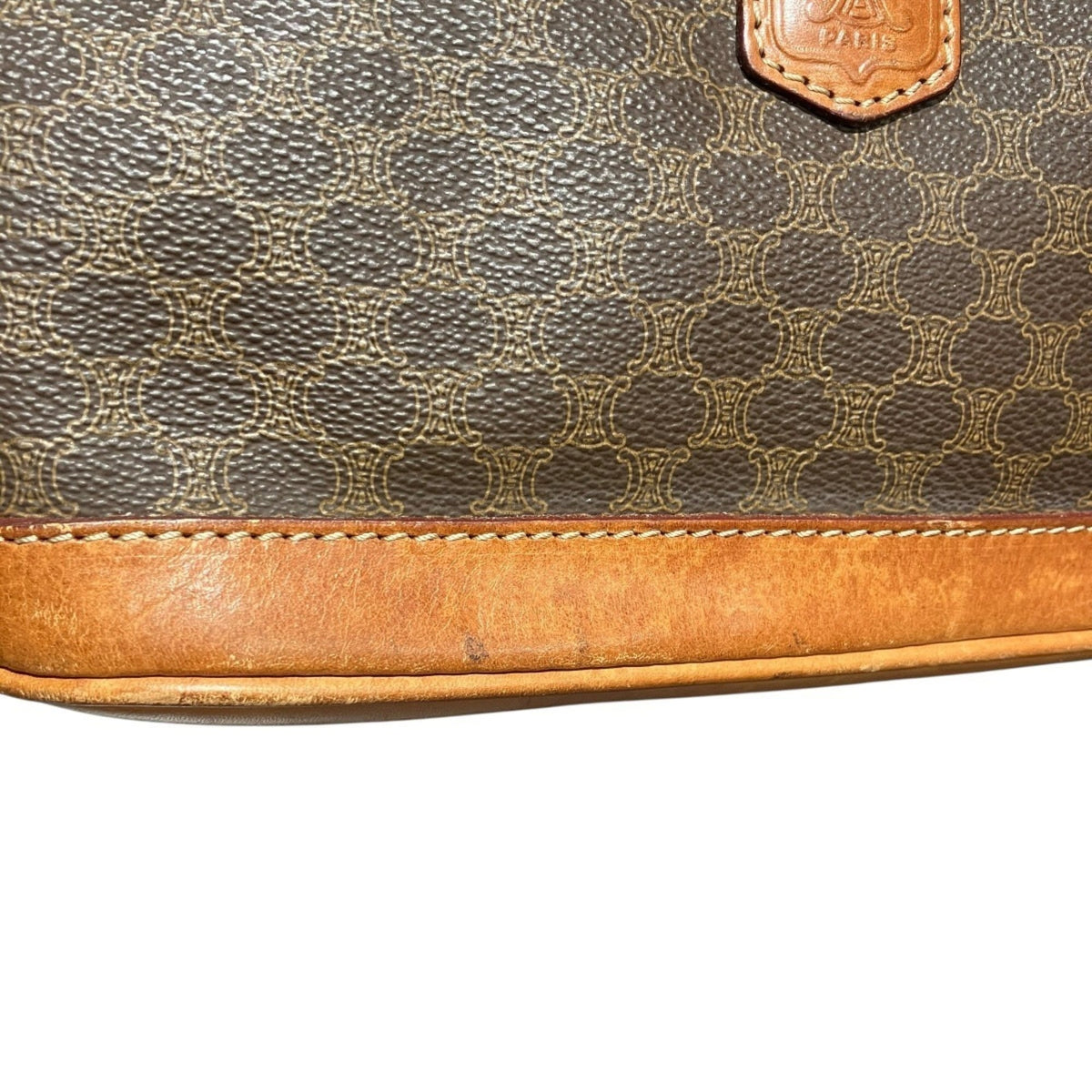 Celine Macadam Brown Leather Shoulder Bag (Pre-Owned)