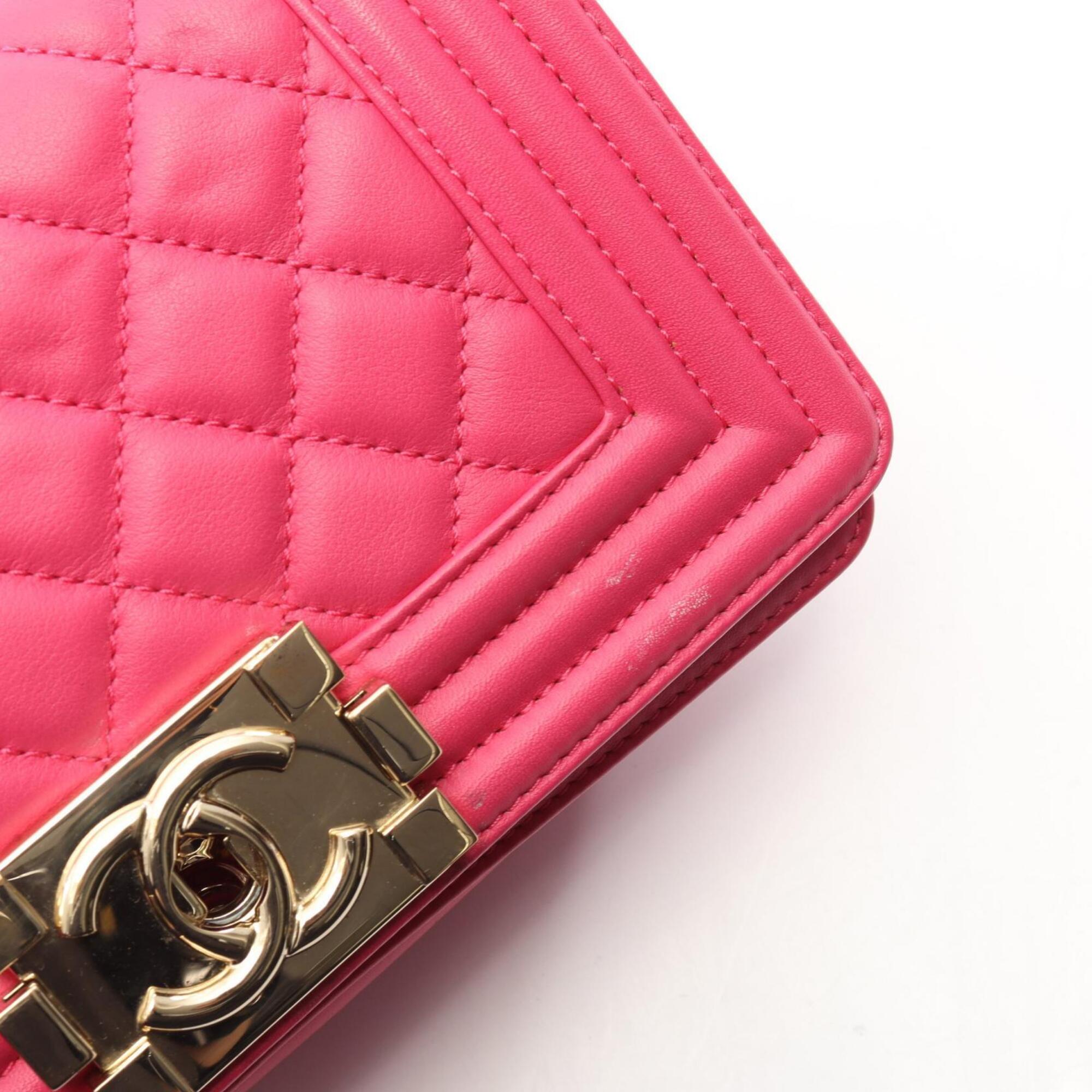Chanel Pink Leather Handbag Shoulder Bag (Pre-Owned)