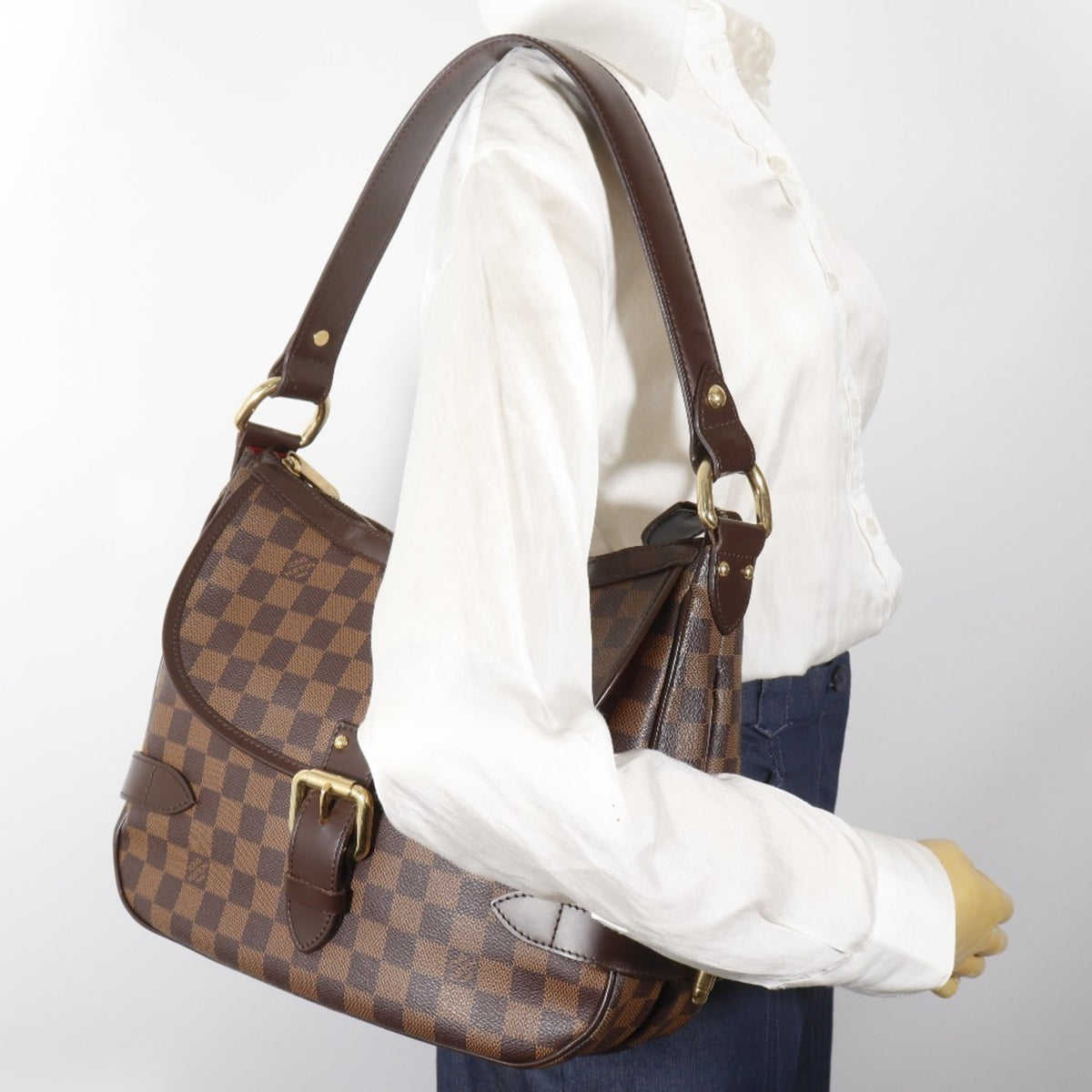 Louis Vuitton Damier Brown Damier Canvas Damier Canvas Shoulder Bag (Pre-Owned)