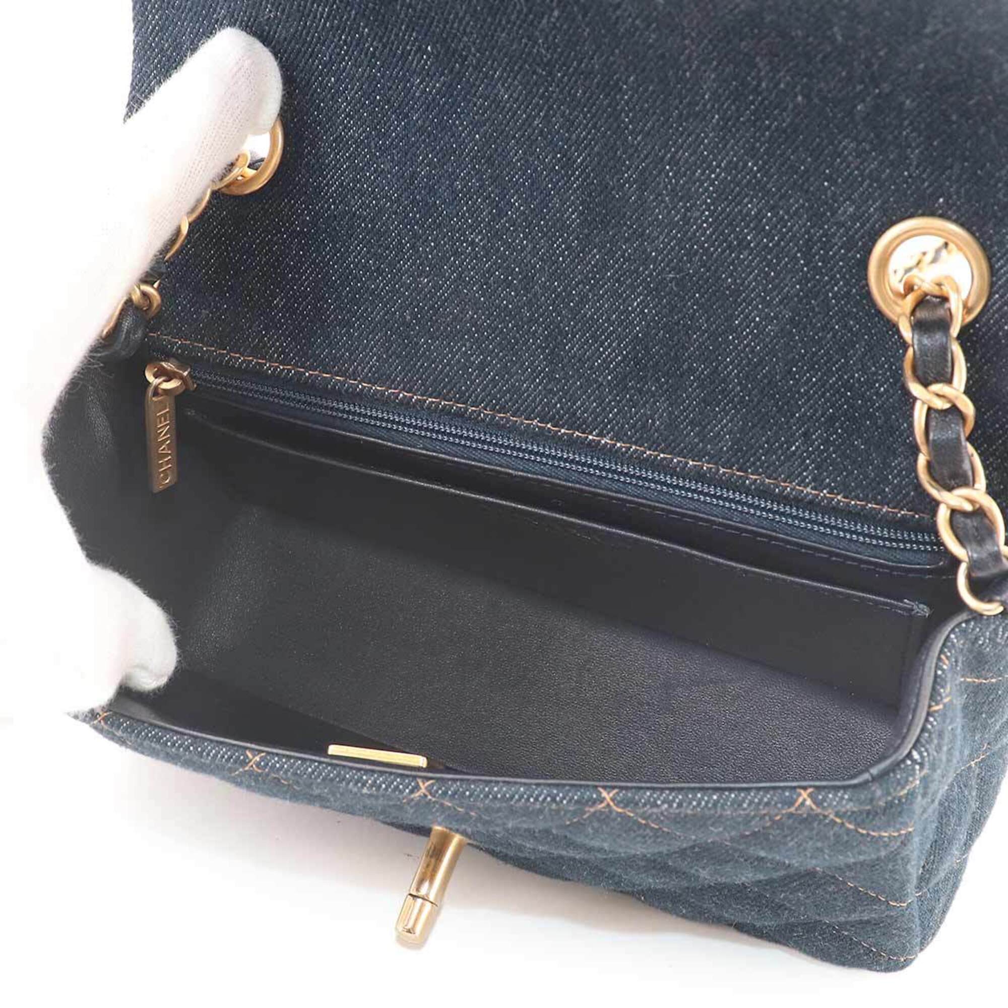 Chanel Dark Blue Denim Handbag Shoulder Bag (Pre-Owned)