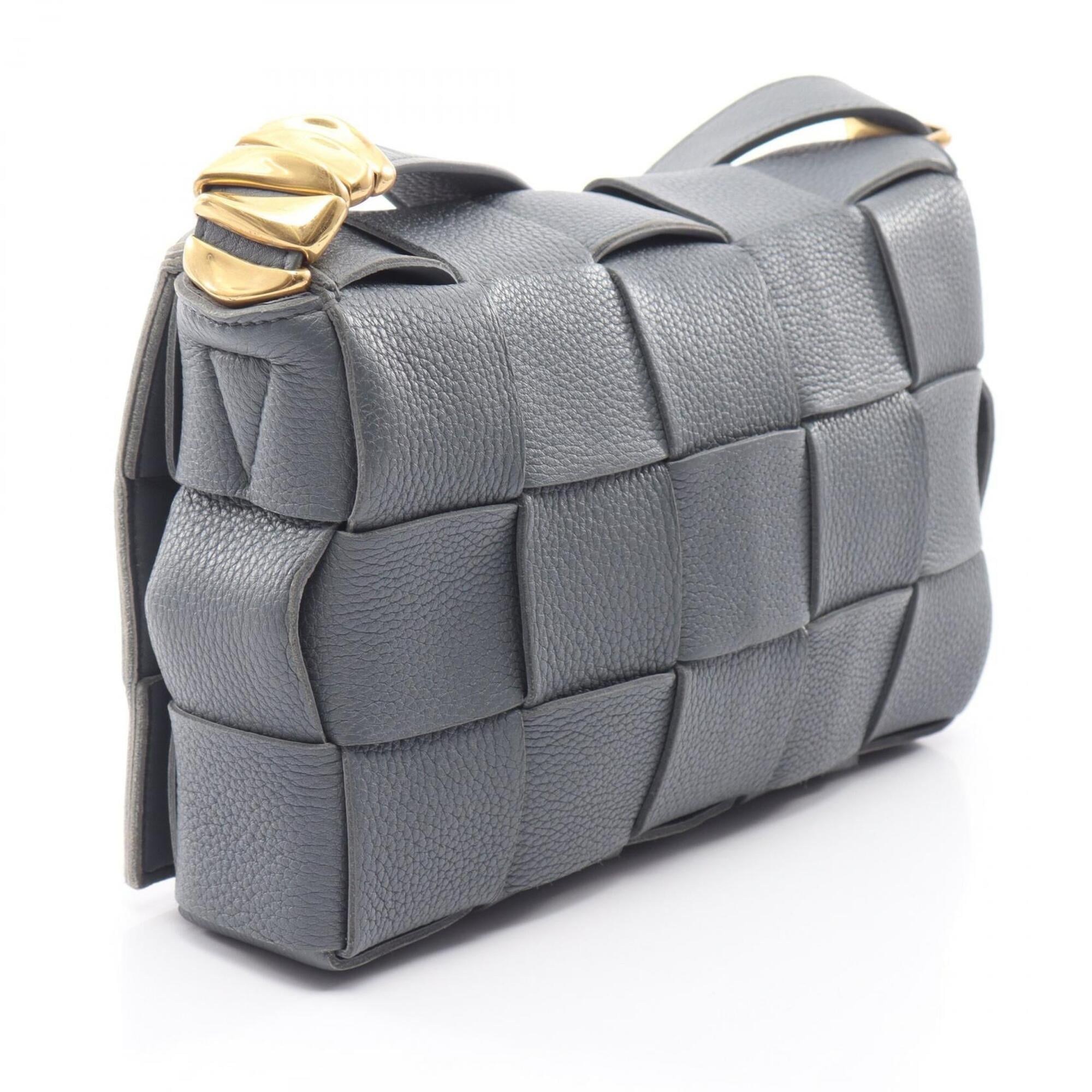 Bottega Veneta Gray Intrecciato Handbag Shoulder Bag (Pre-Owned)