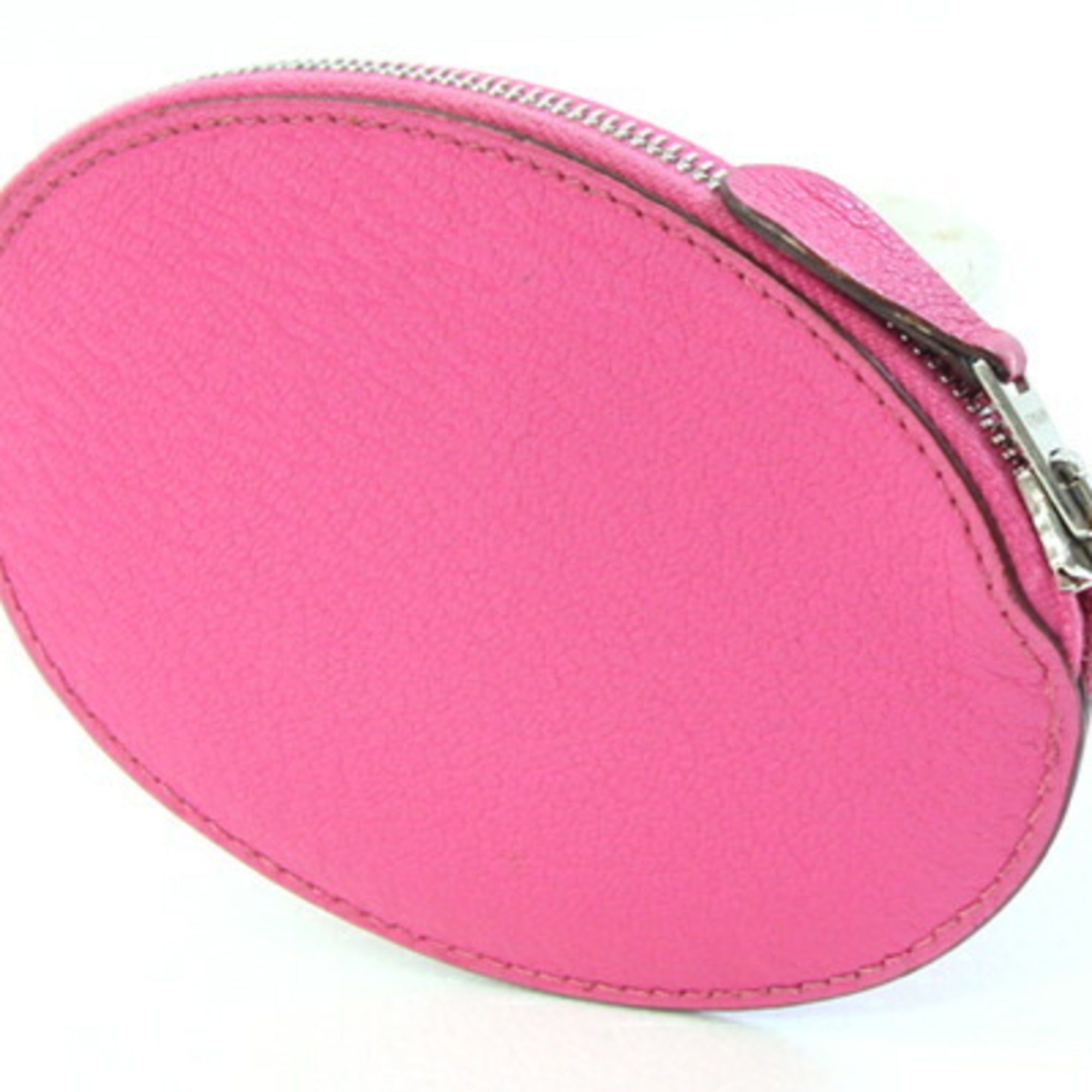 Hermes Pink Rose Tyrien Chevre Leather Coin Purse/Coin Case (Pre-Owned)