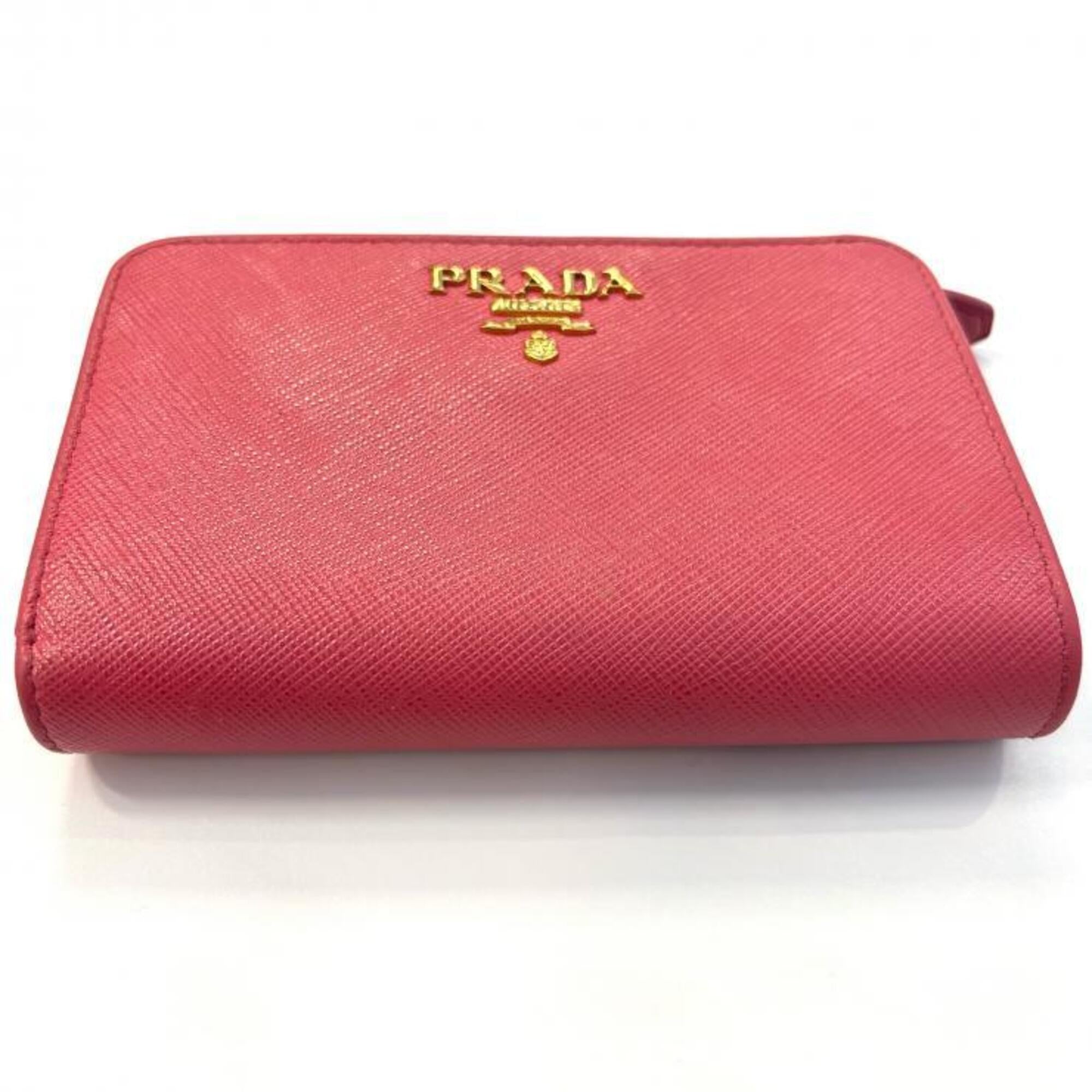 Prada Pink Saffiano Metal Wallet (Bi-Fold) (Pre-Owned)