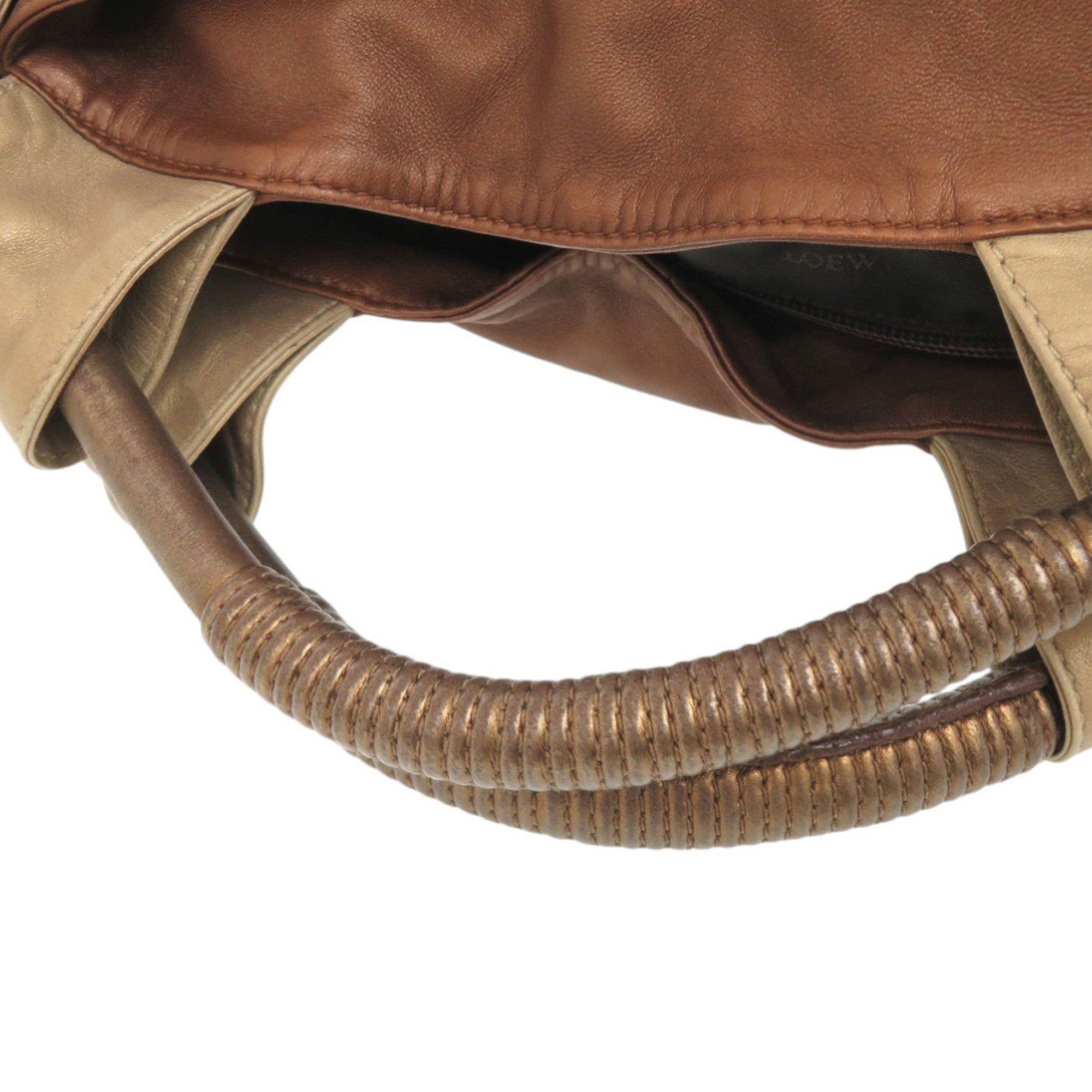 Loewe Brown Gold Leather Handbag (Pre-Owned)