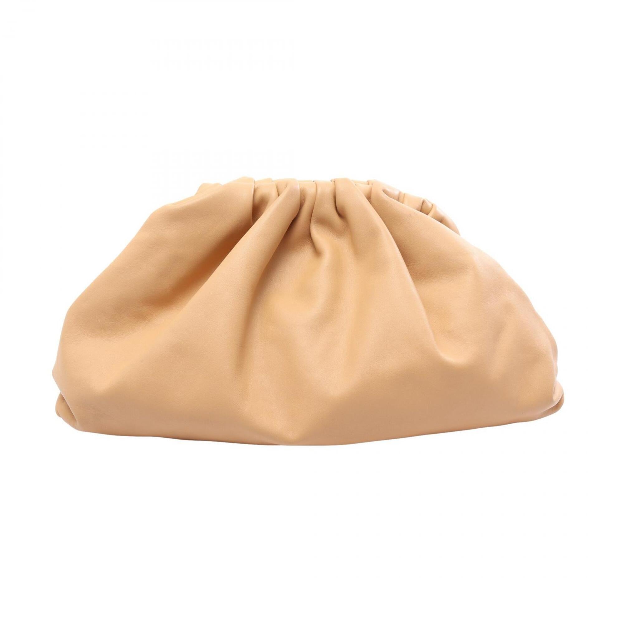 Bottega Veneta Beige Leather Clutch Bag Handbag Pouch (Pre-Owned)