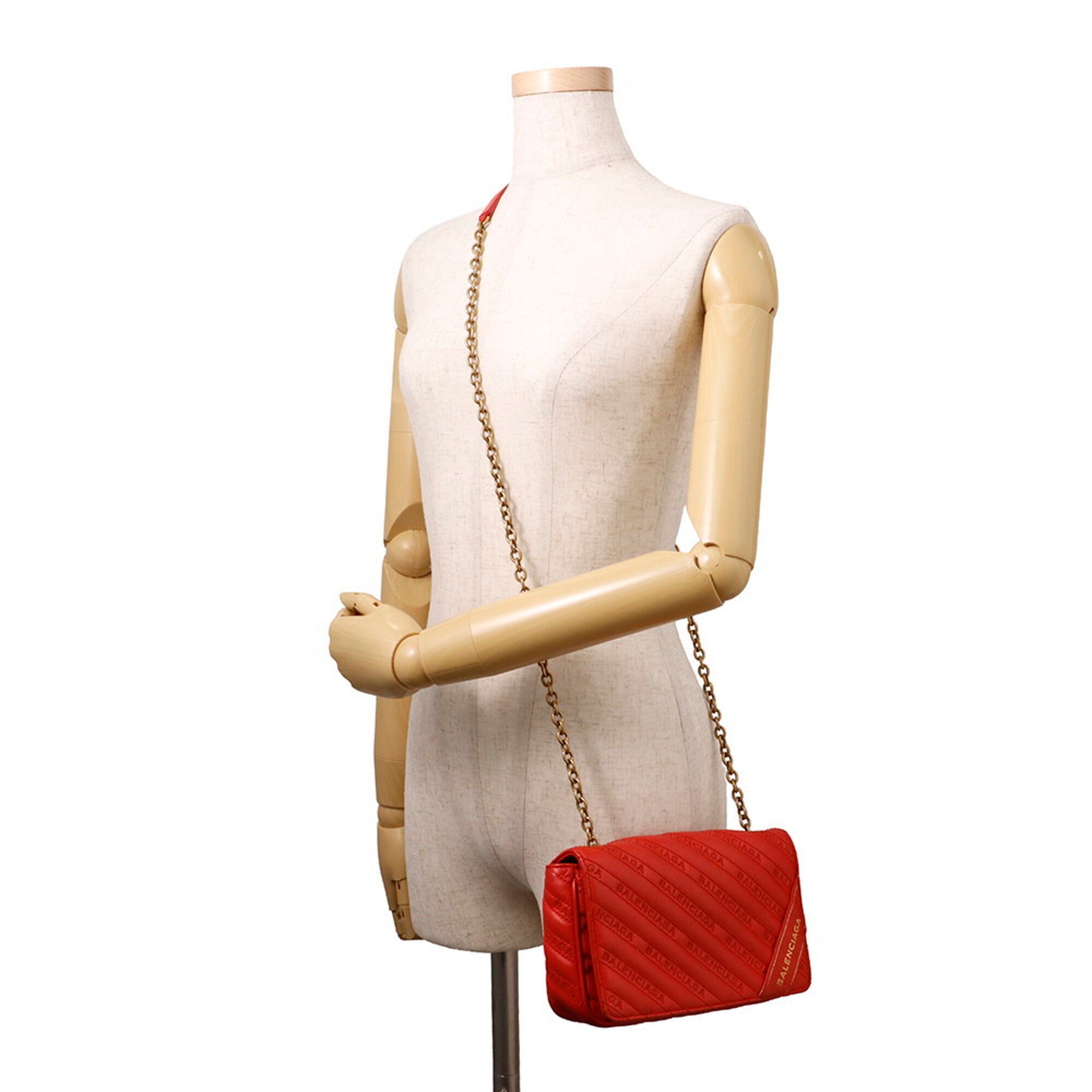 Balenciaga Red Color Leather Handbag Shoulder Bag (Pre-Owned)