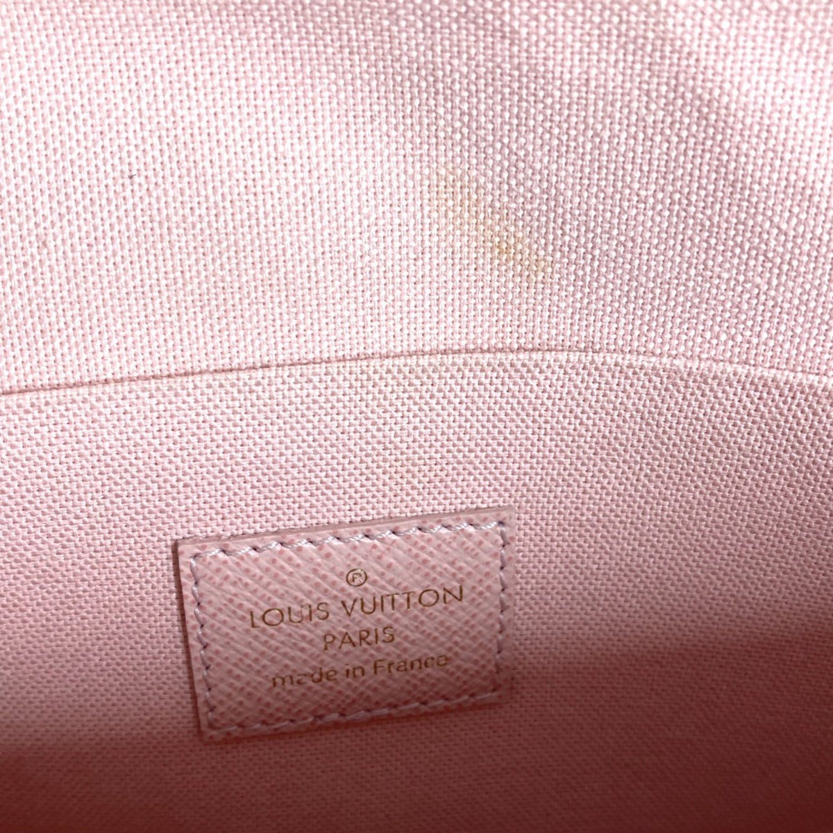 Louis Vuitton Pink Rose Ballerine White Damier Azur Chain/Shoulder Wallet (Pre-Owned)