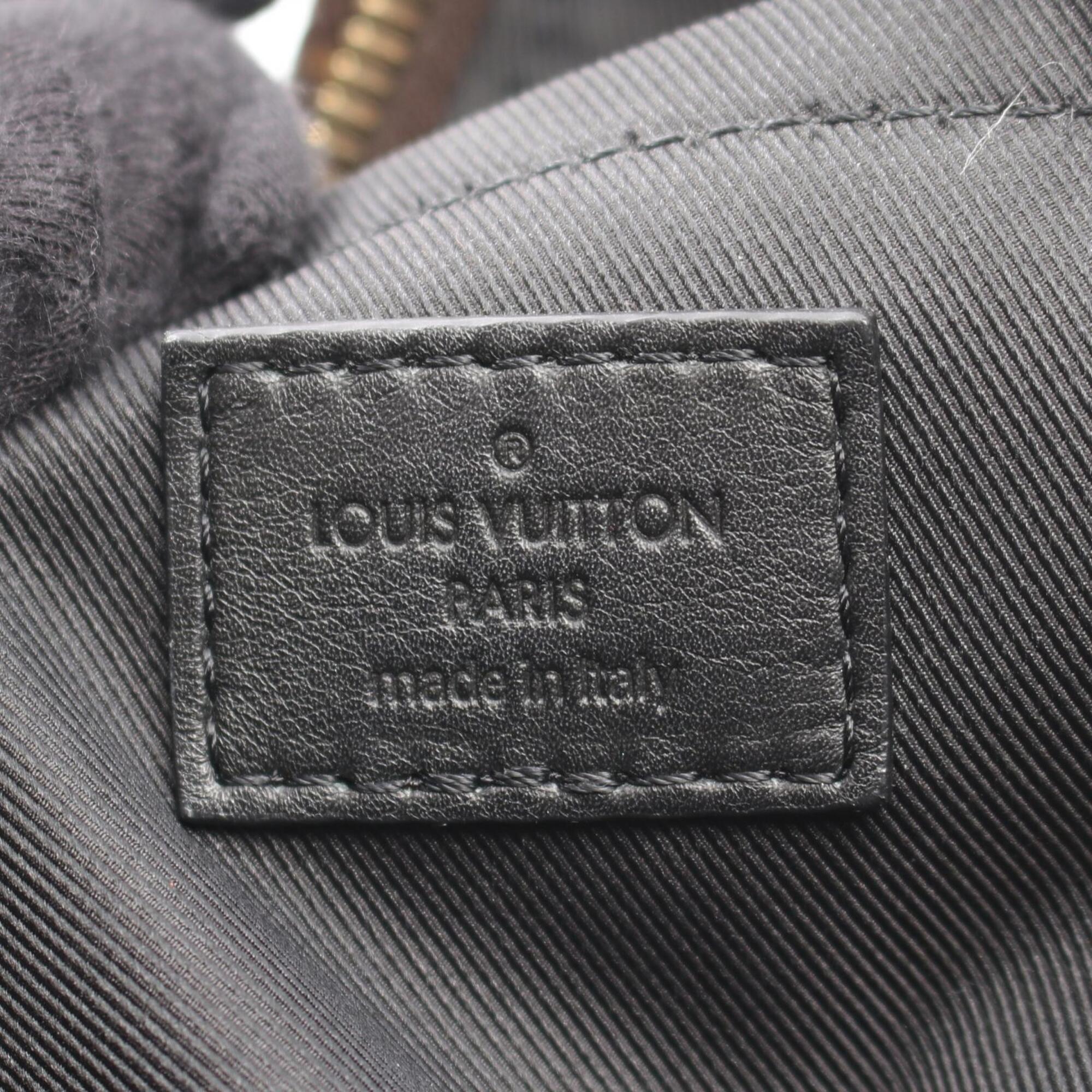 Louis Vuitton Black Brown Coated Canvas Leather Backpack Handbag (Pre-Owned)