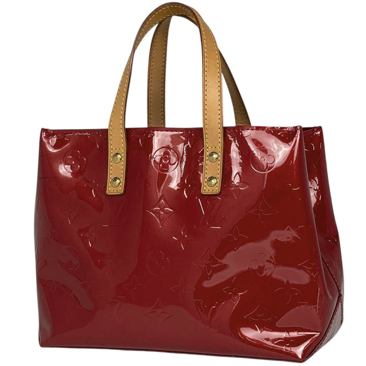 Louis Vuitton Pomme D'amour Red Color Monogram Vernis Handbag Tote Bag (Pre-Owned)